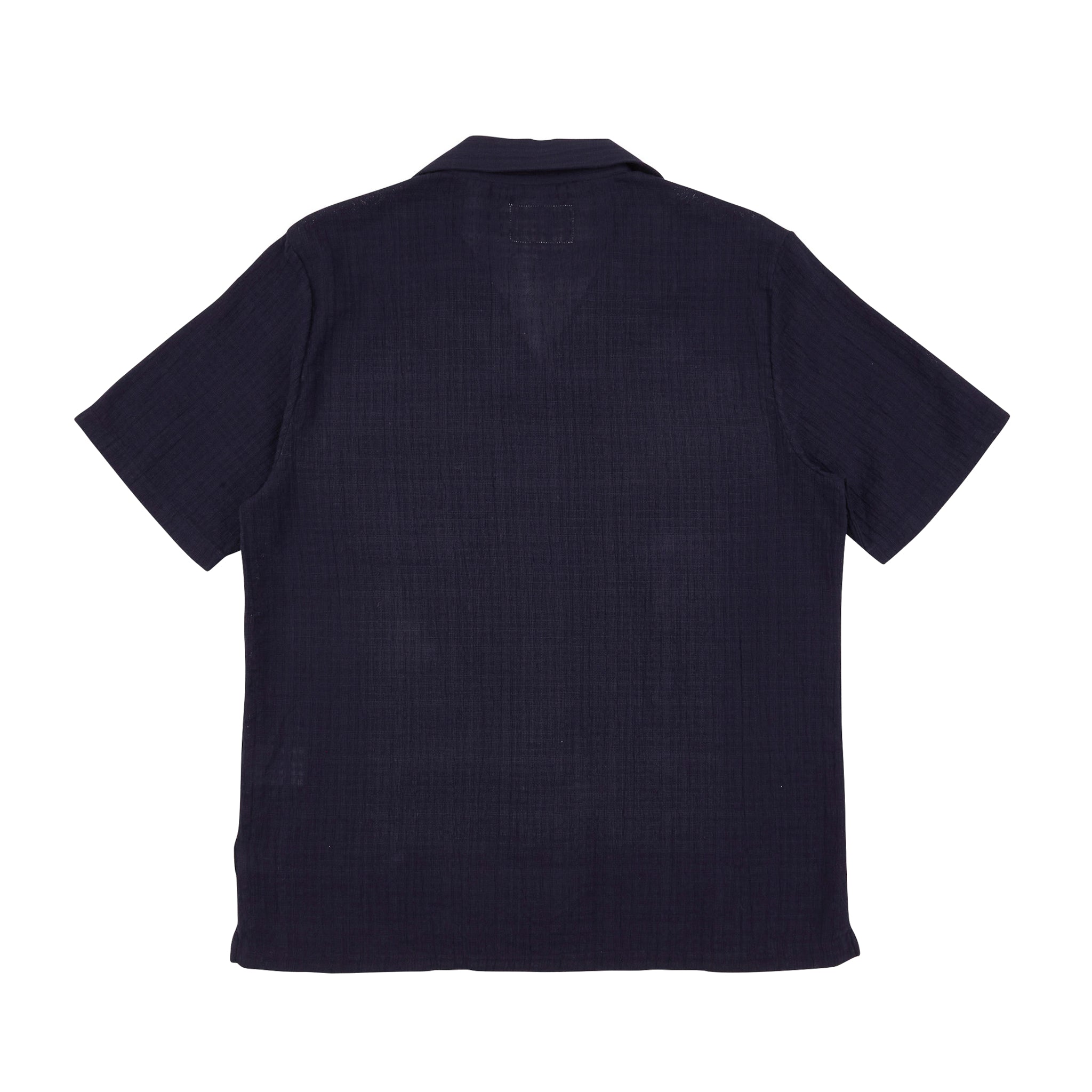 SS Soft Collar Shirt - Navy Open Weave Check-Folk-W2 Store