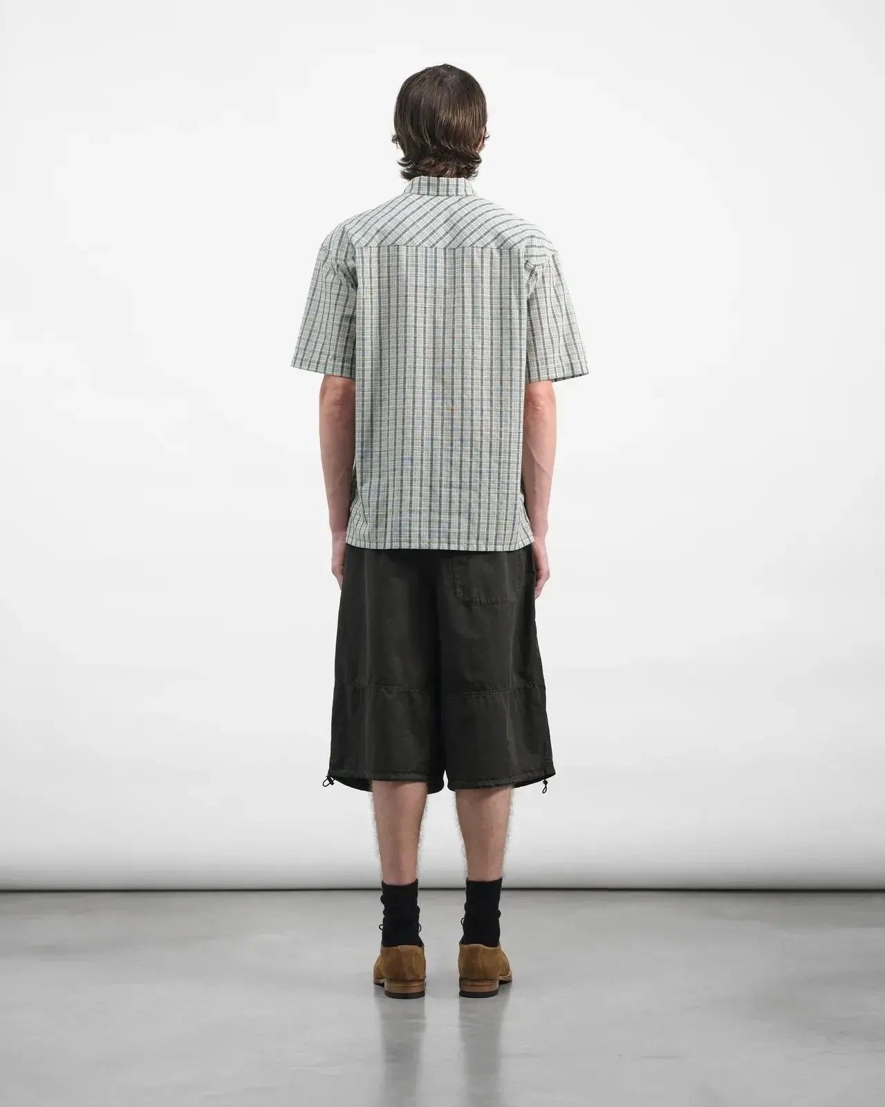 Salba Short Gmt Dye Cotton Linen Organic - Dark Green-YMC-W2 Store