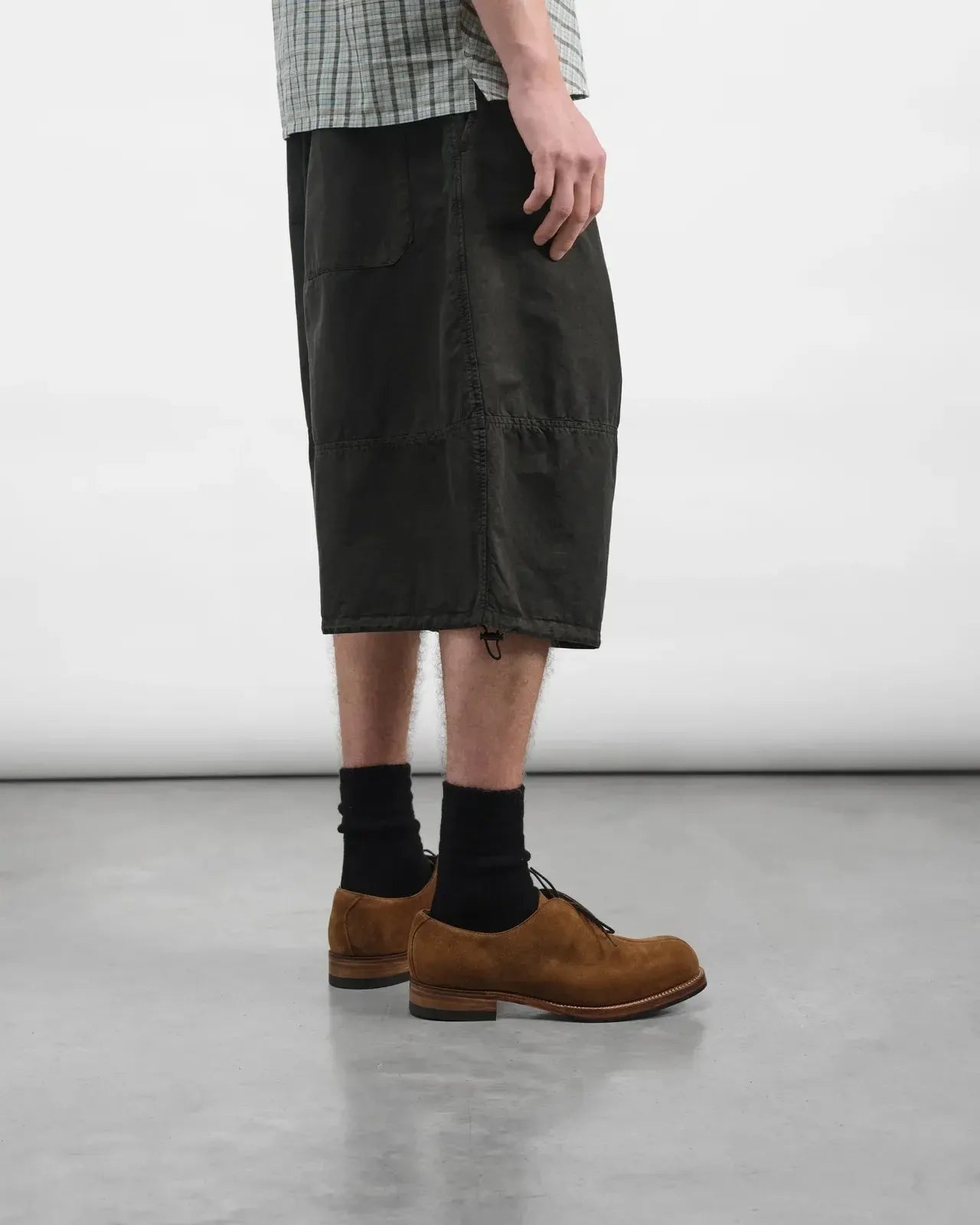 Salba Short Gmt Dye Cotton Linen Organic - Dark Green-YMC-W2 Store