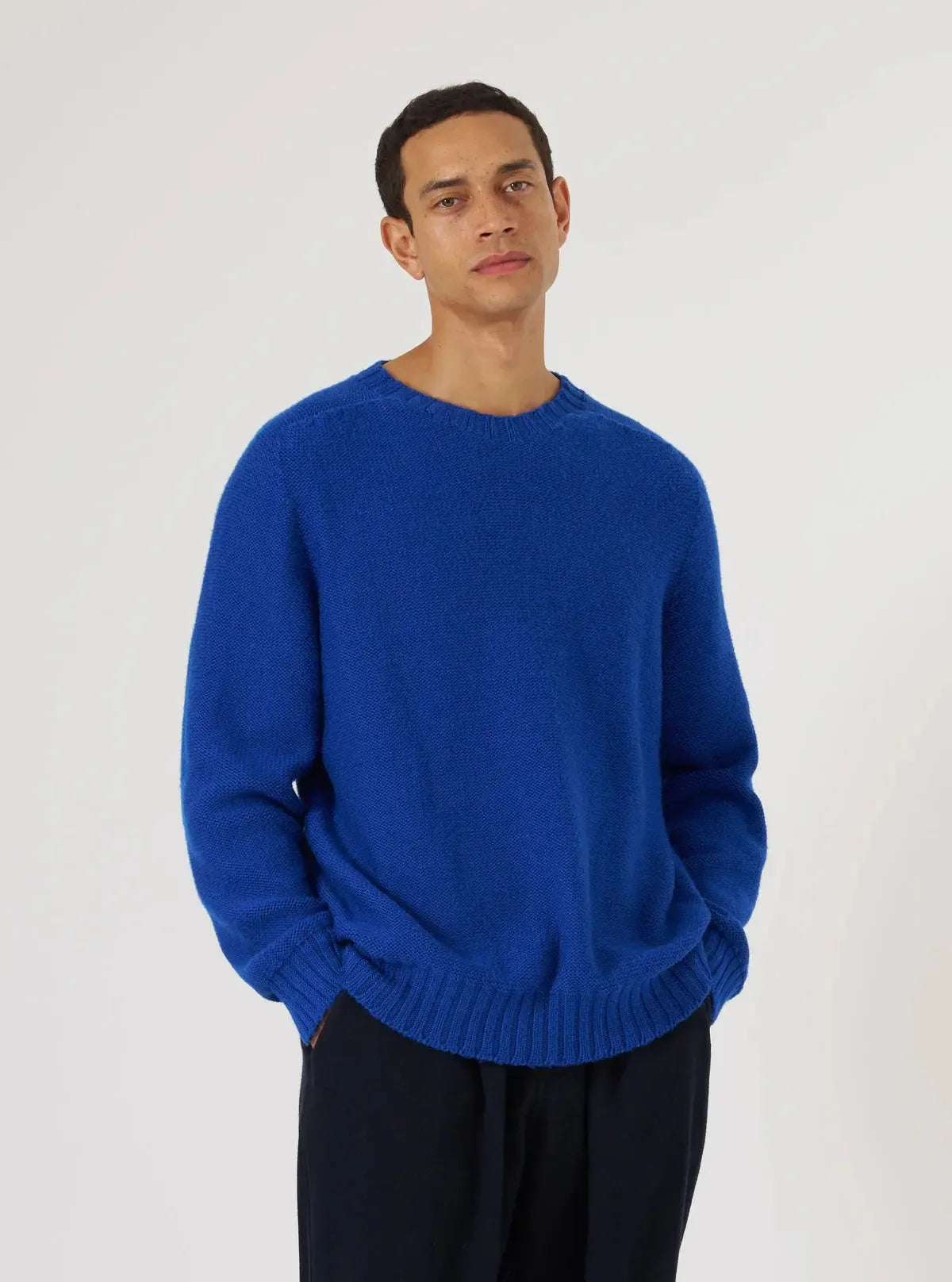 Seamless Crew Shetland Wild - Work Blue-Universal Works-W2 Store