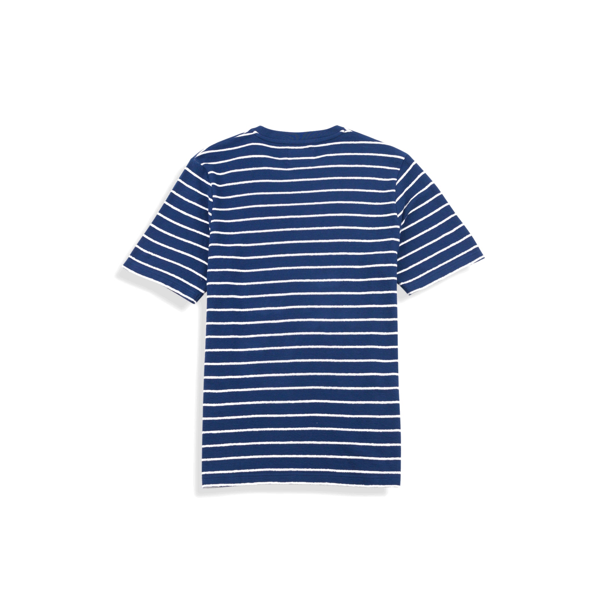Short Sleeve Textured Stripe Tee - Soft Navy / Ecru-Folk-W2 Store