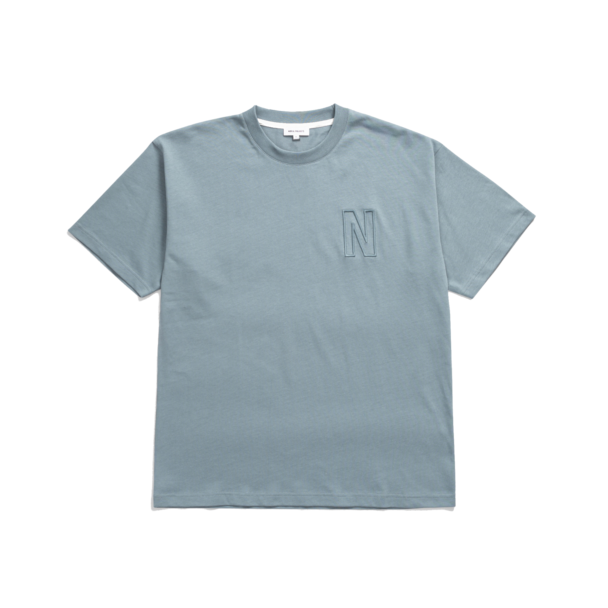 Simon Loose Organic Heavy Jersey N Logo T-Shirt - Dark Ice Blue-Norse Projects-W2 Store