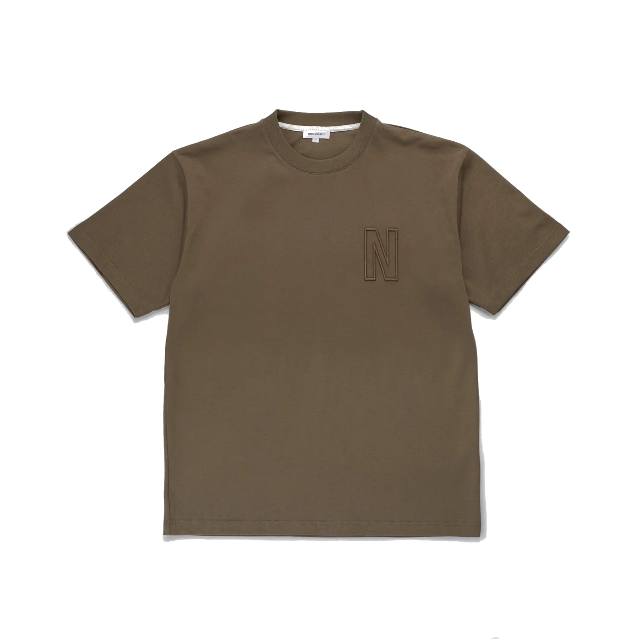 Simon Loose Organic Heavy Jersey N Logo T-Shirt - Sediment Green-Norse Projects-W2 Store