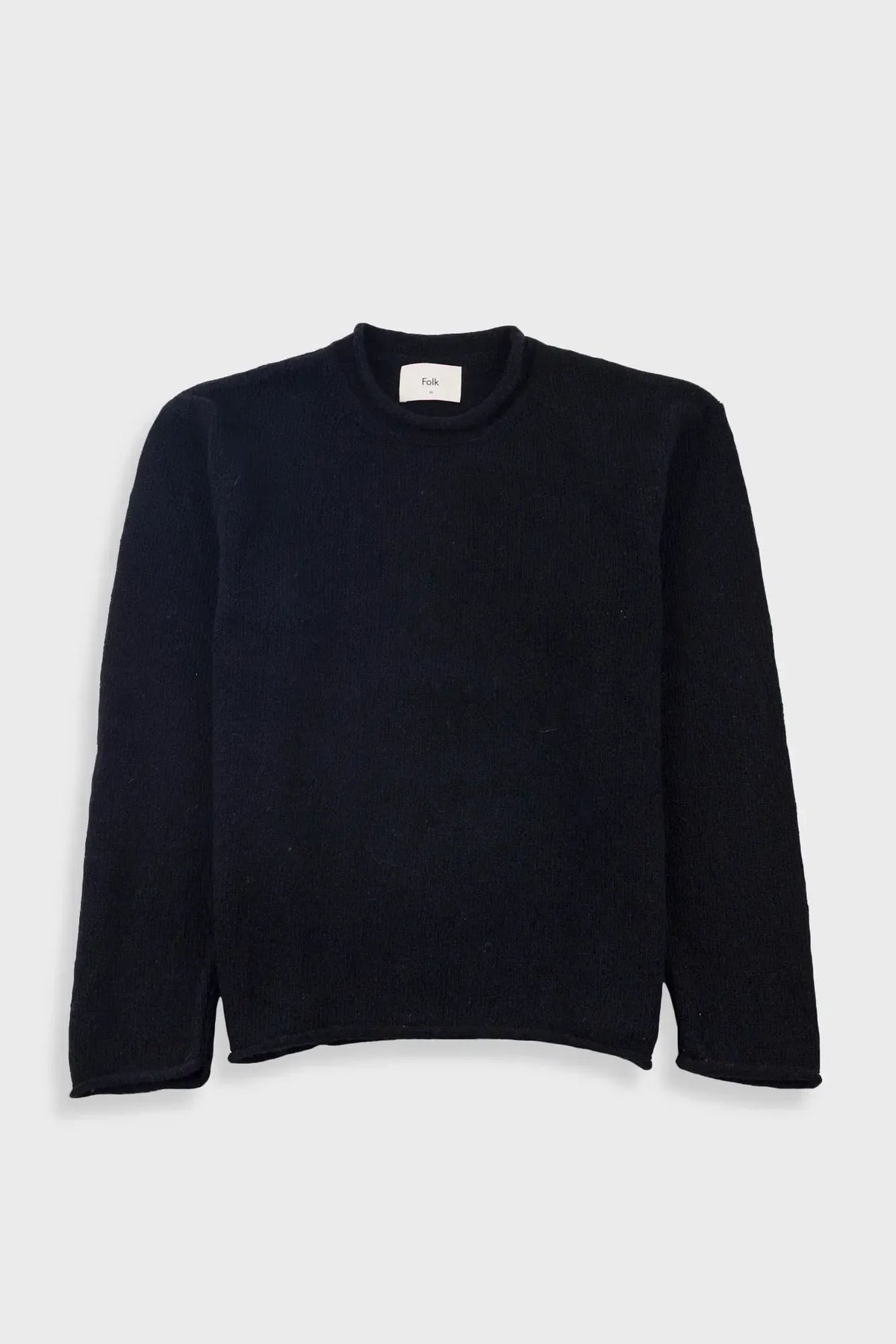 Slouch Crew - Black Charcoal Cast Intarsia-Folk-W2 Store