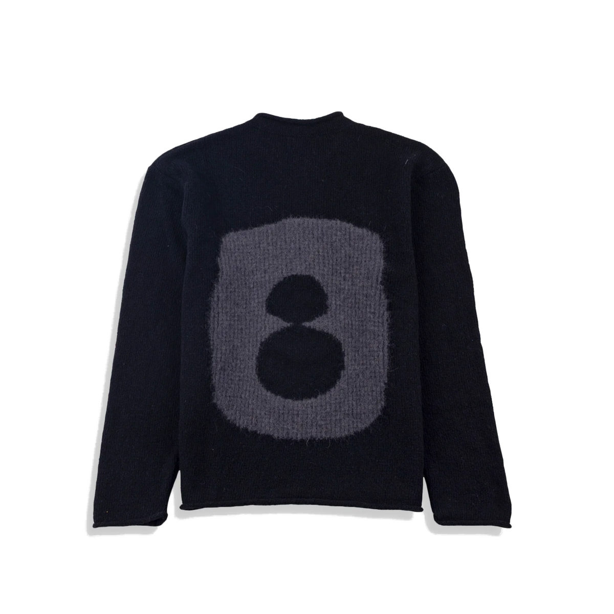 Slouch Crew - Black Charcoal Cast Intarsia-Folk-W2 Store