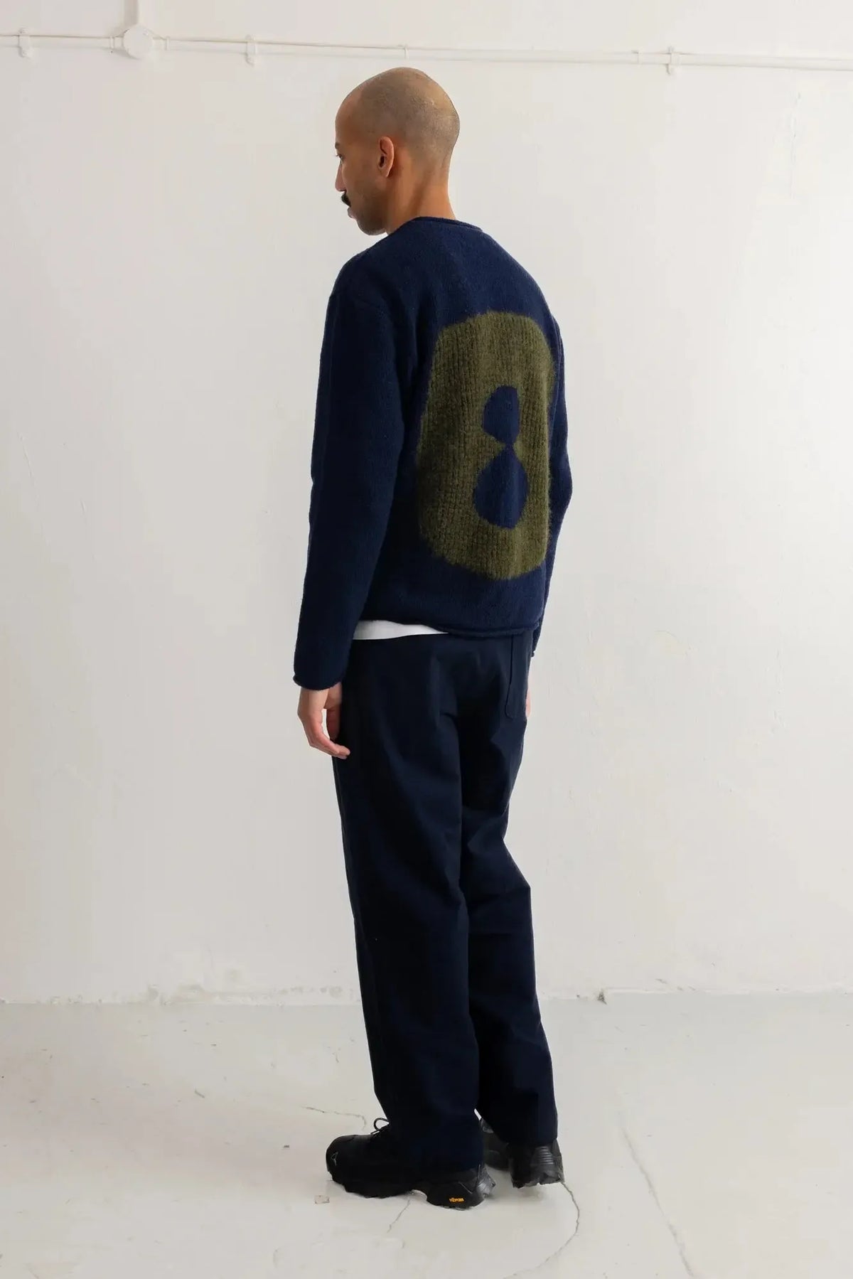 Slouch Crew - Navy Olive Cast Intarsia-Folk-W2 Store