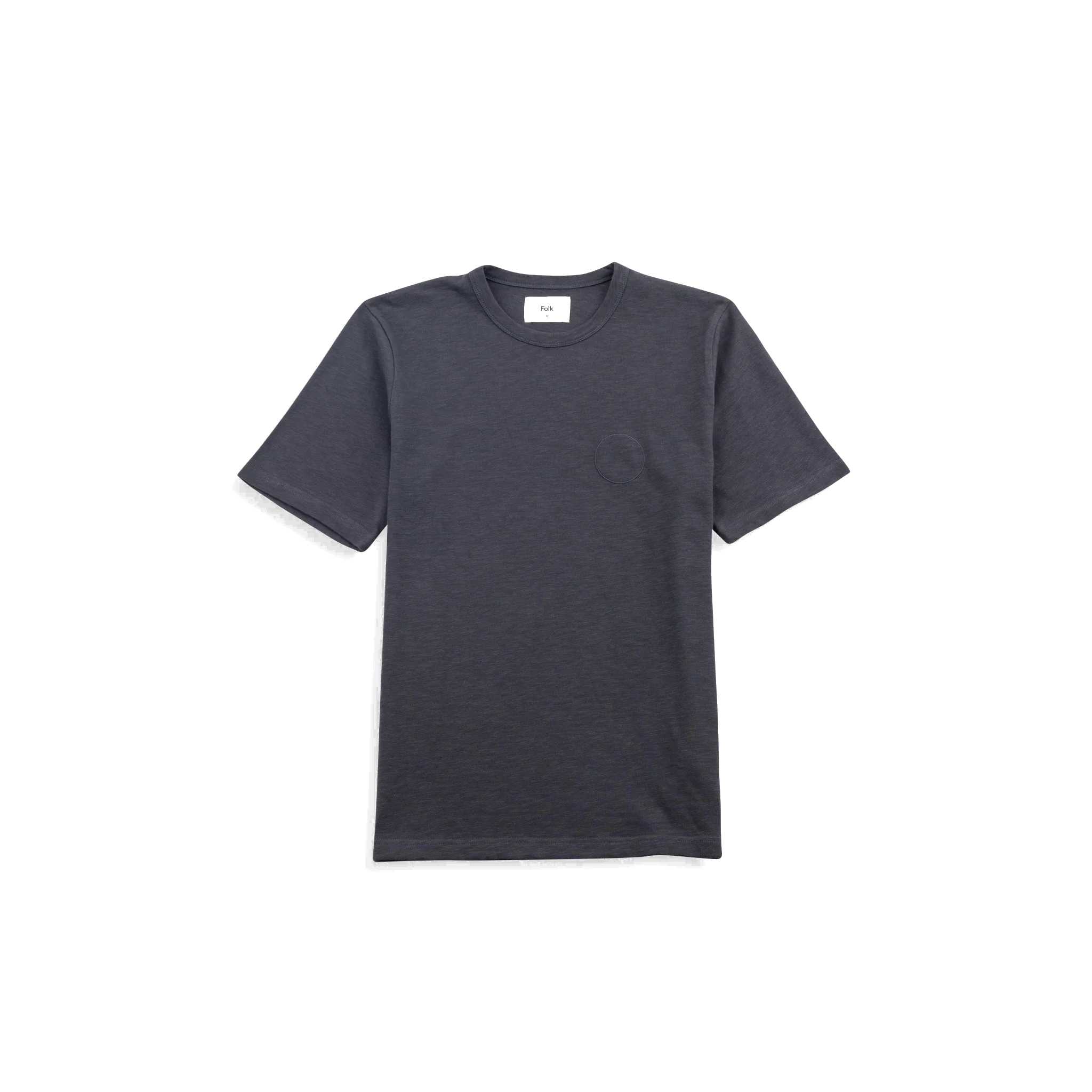 Slub Embroidered T-Shirt - Soft Black-Folk-W2 Store