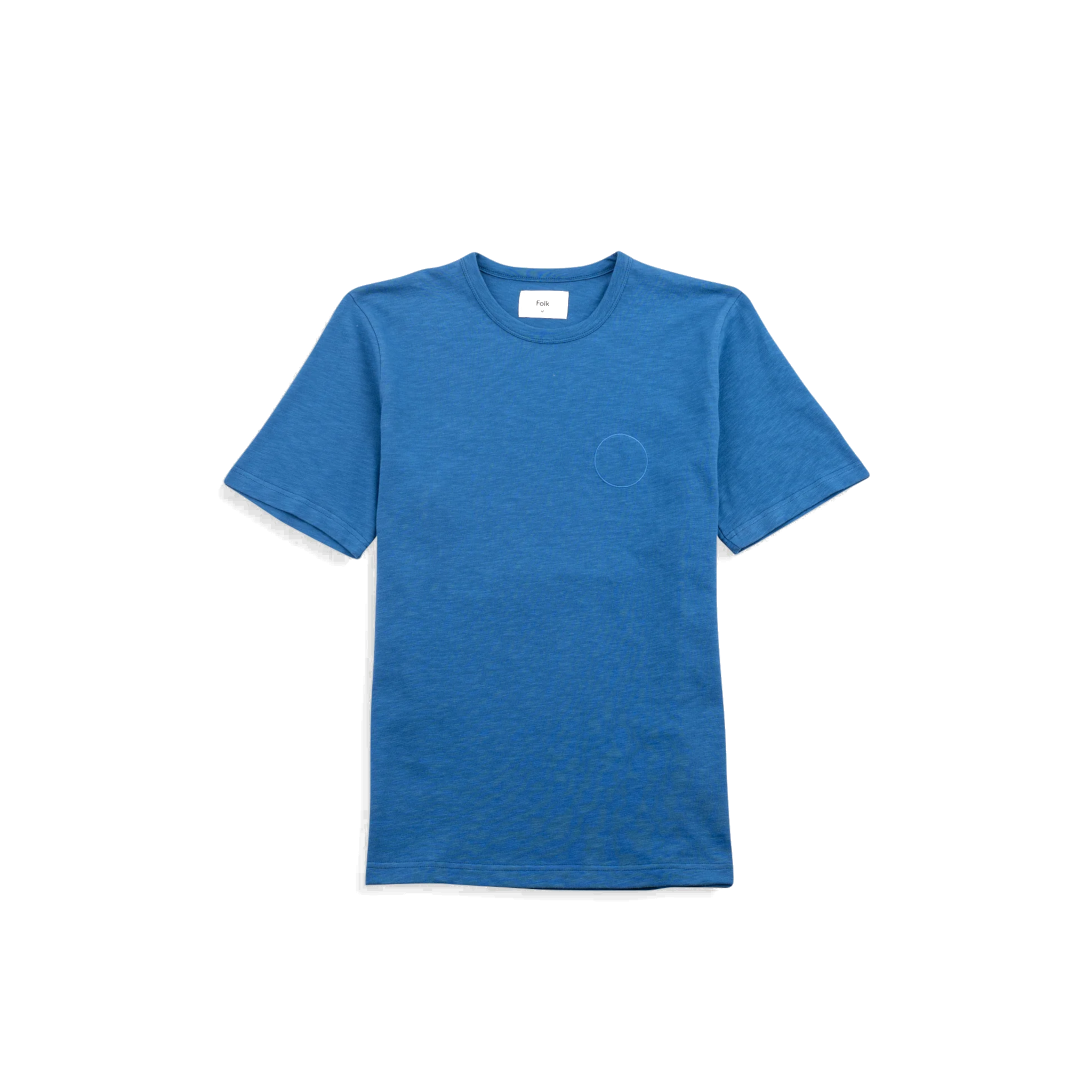 Slub Embroidered T-Shirt - Soft Blue-Folk-W2 Store