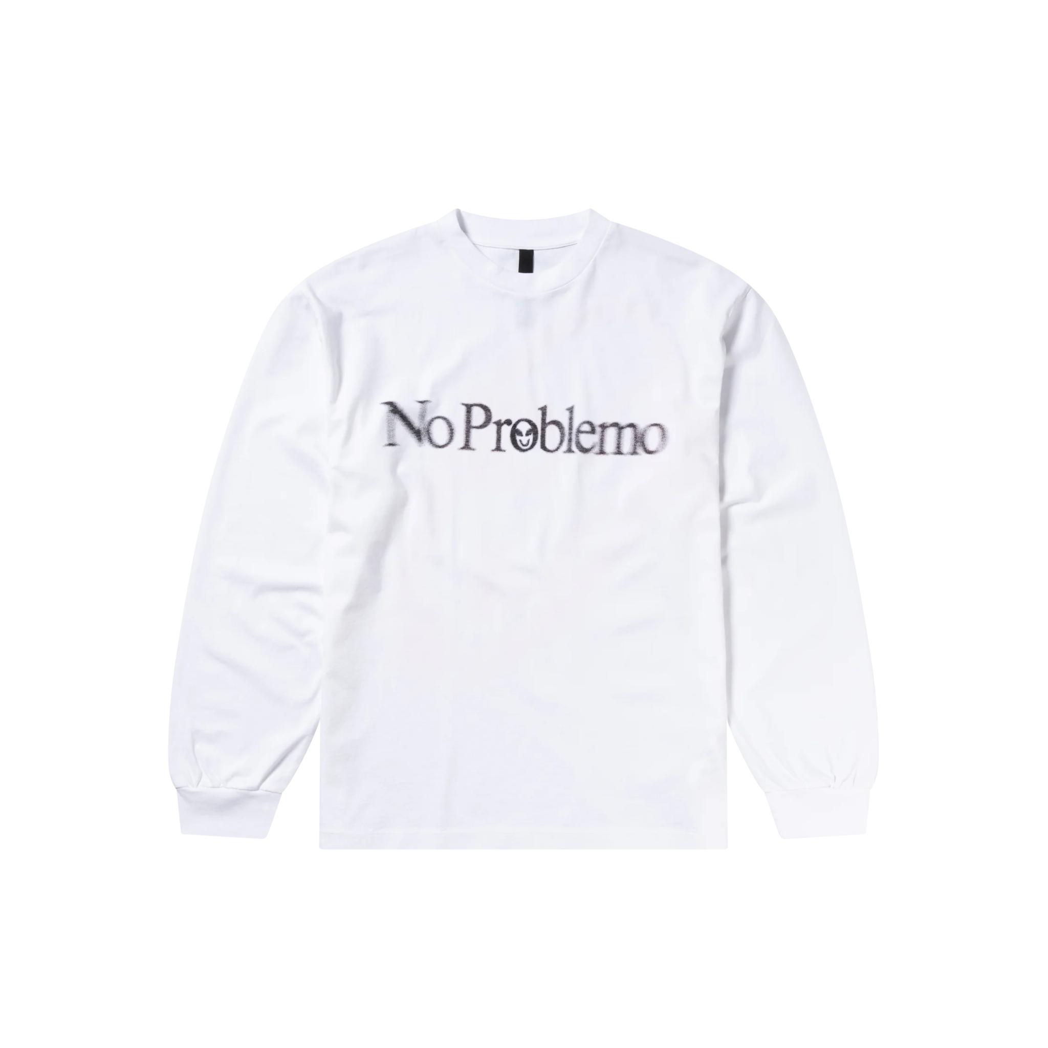 Smile Away Long Sleeve Tee - White-No Problemo-W2 Store