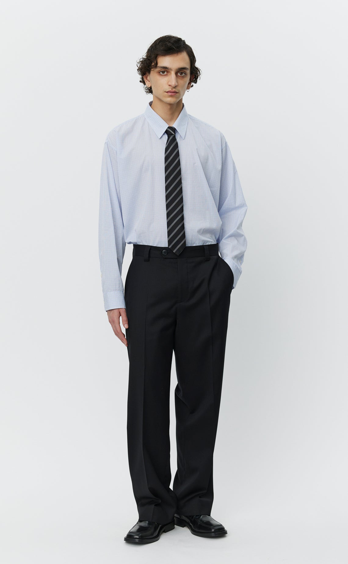 Study Trousers - Black Wool-mfpen-W2 Store