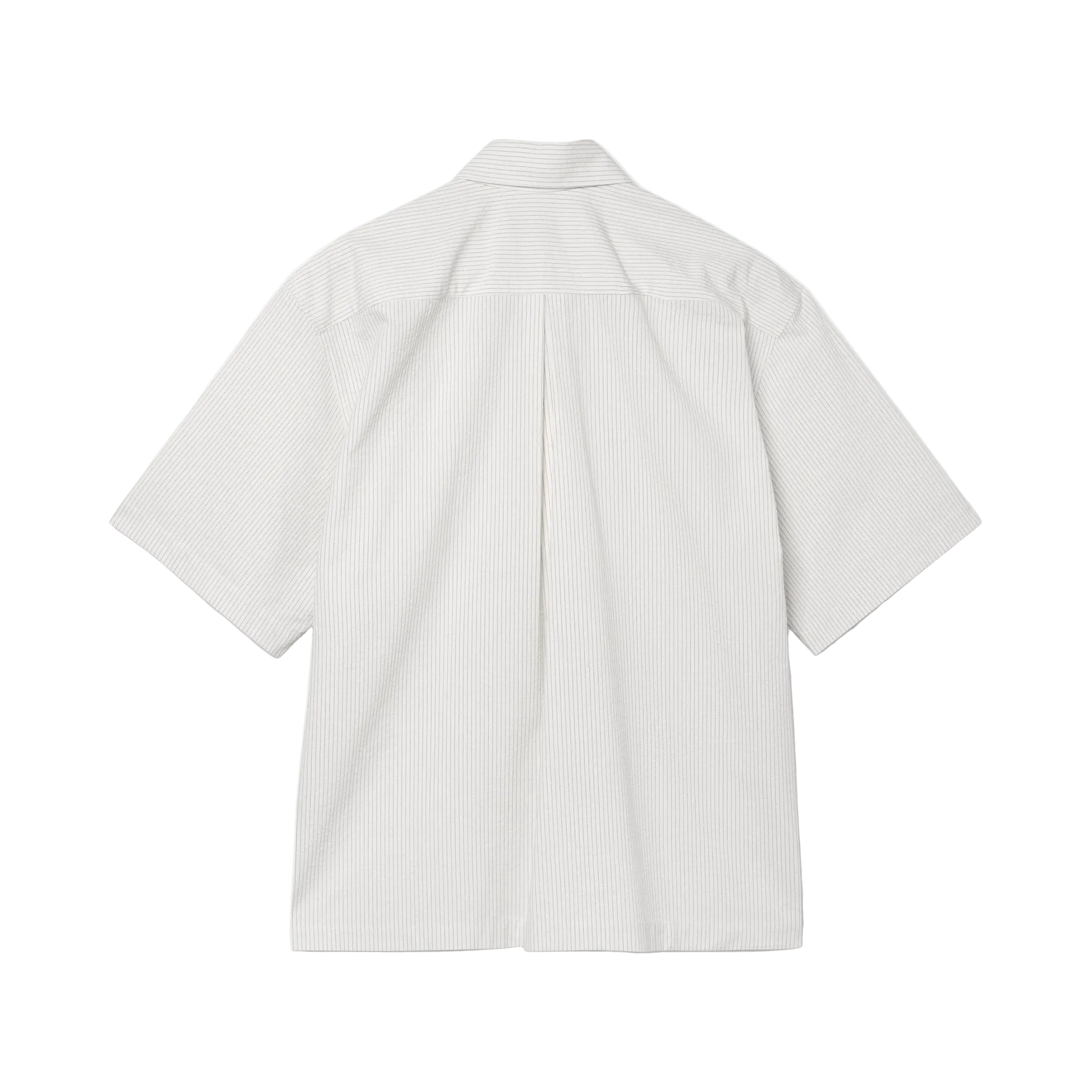 Takeshi Shirt Cotton Seersucker - Ivory Stripe-Sage Nation-W2 Store