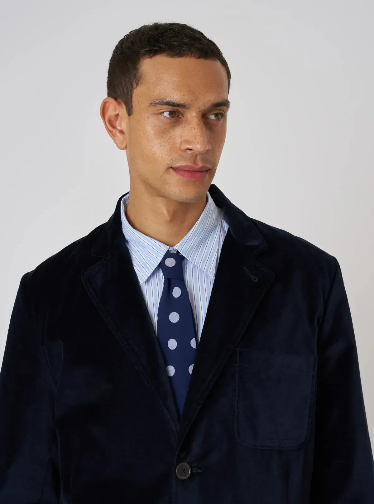 Tie Bold Dot Print Rayon - Navy-Universal Works-W2 Store