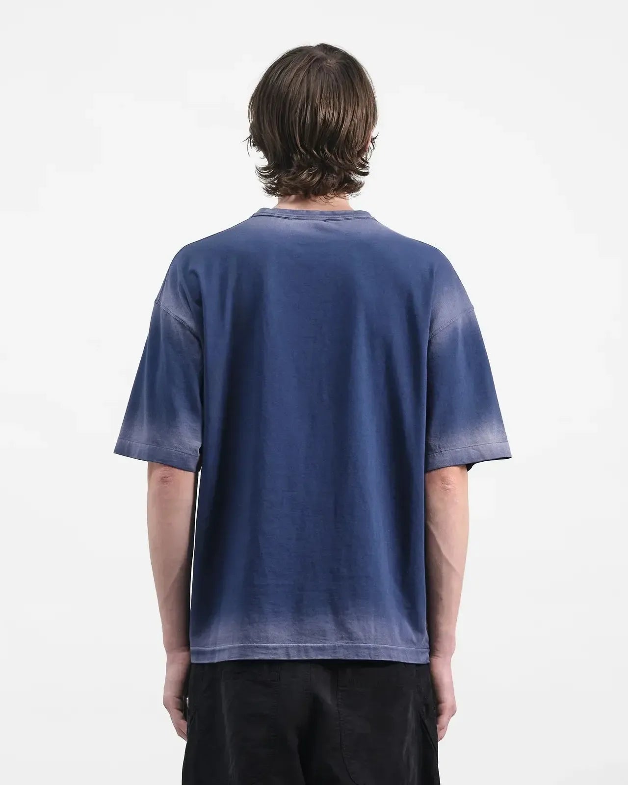 Triple Pocket T Shirt Garment Dye &amp; Localised Spray - Blue-YMC-W2 Store
