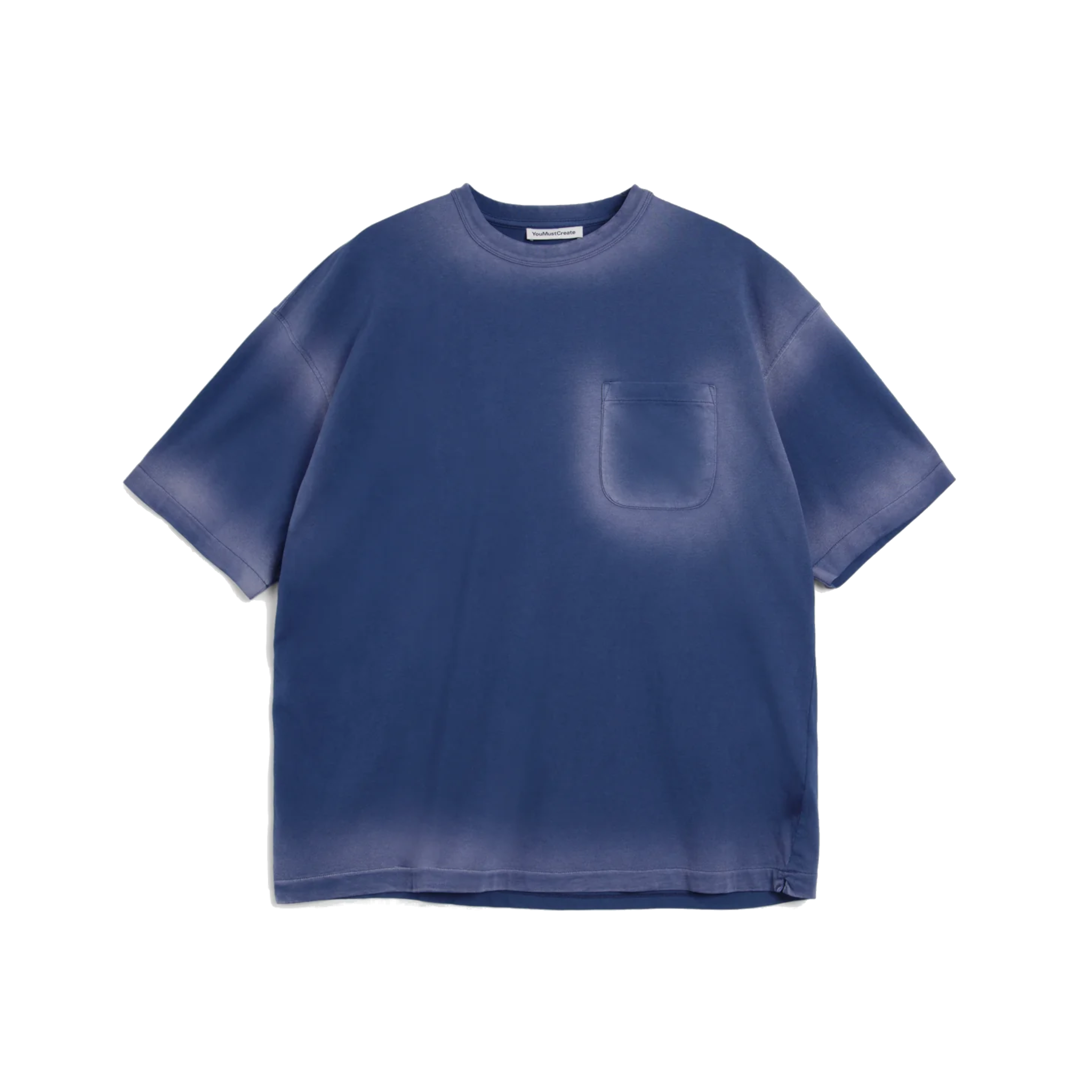 Triple Pocket T Shirt Garment Dye & Localised Spray - Blue-YMC-W2 Store