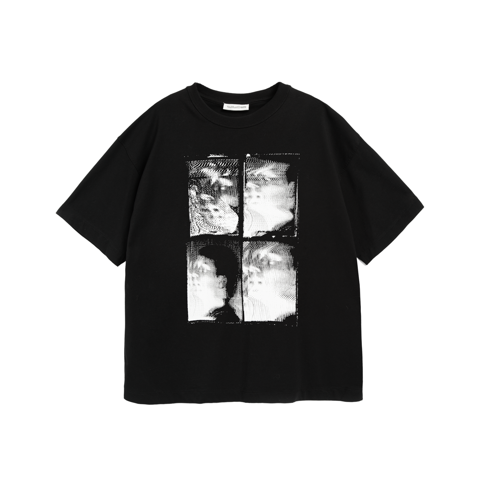 Triple T Shirt Faces - Black-YMC-W2 Store