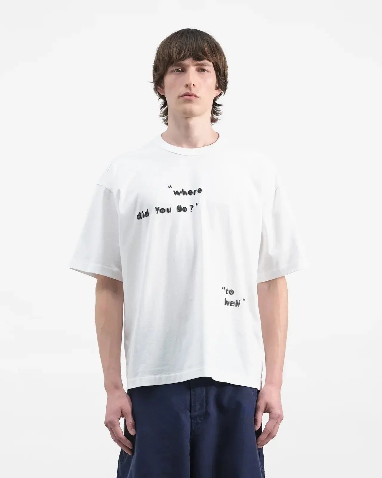 Triple T Shirt Where Did You Go Print - White-YMC-W2 Store