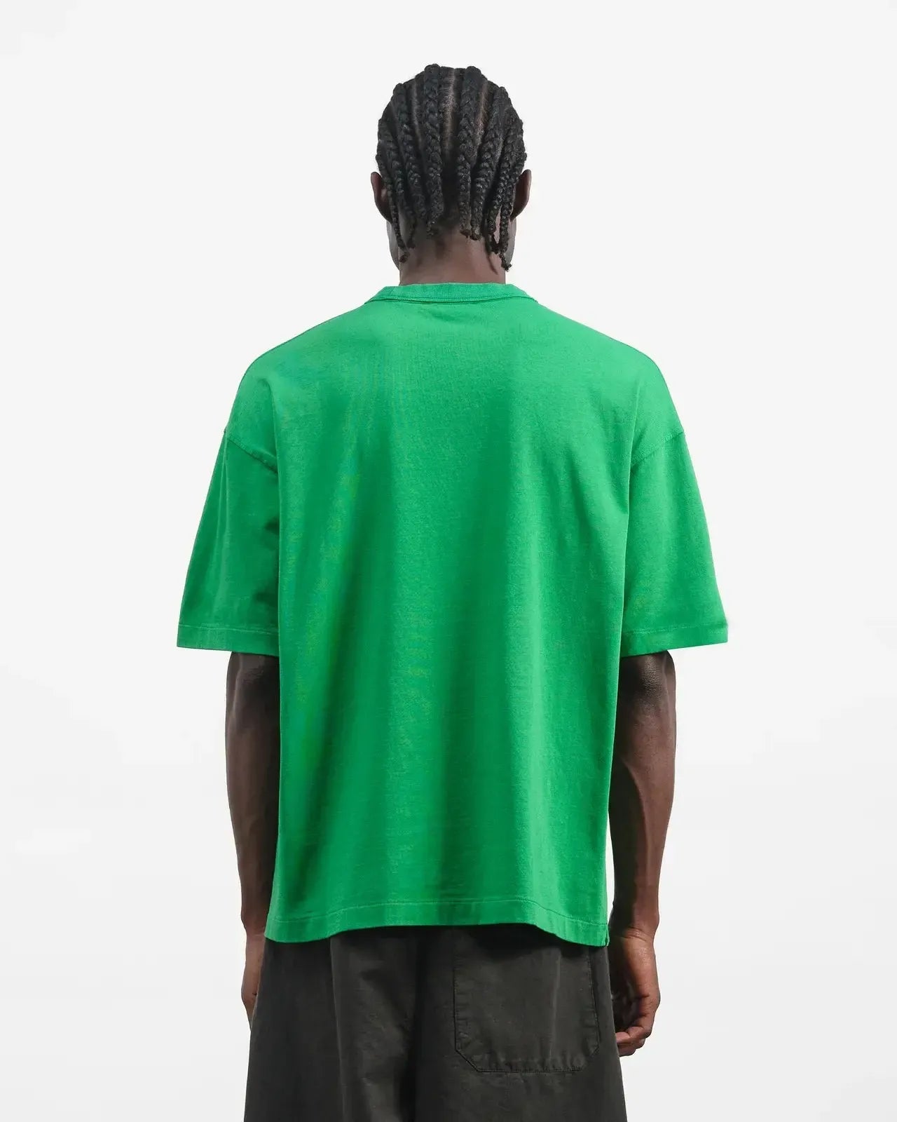 Triple Y Print T Shirt Garment Dye &amp; Localised Spray - Green-YMC-W2 Store