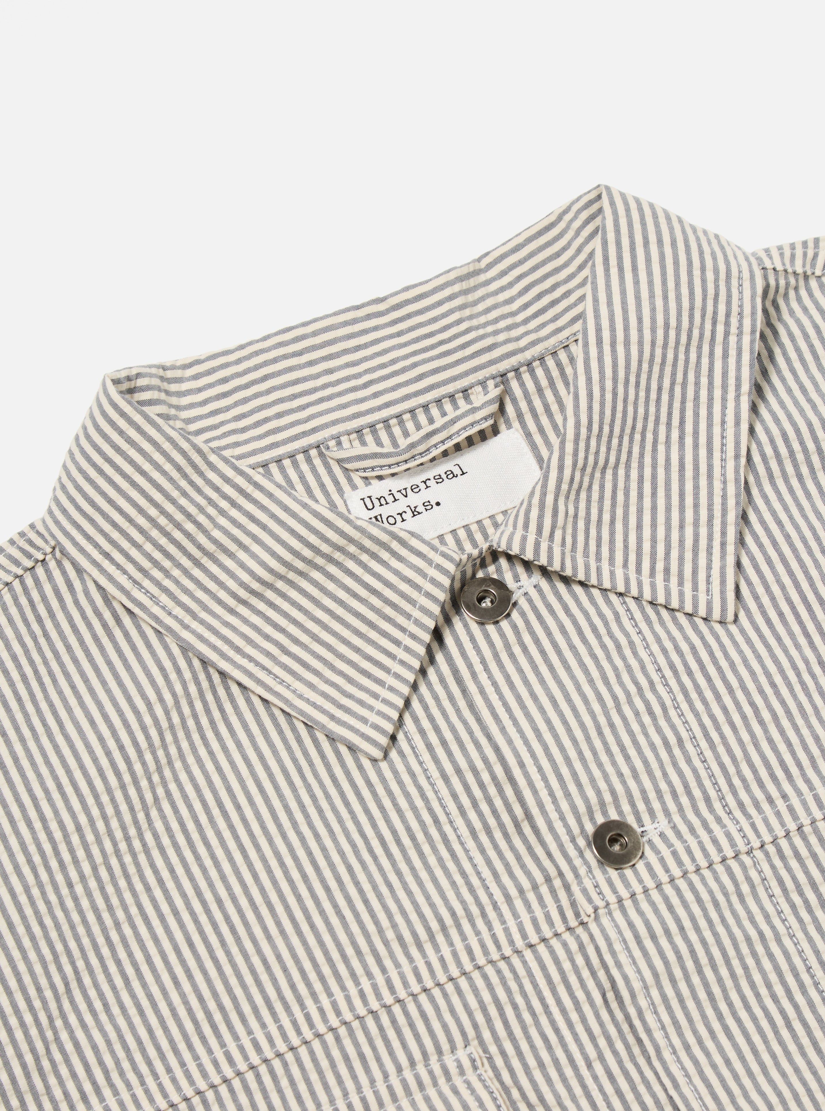 Trucker Jacket Derby Stripe - Grey-Universal Works-W2 Store