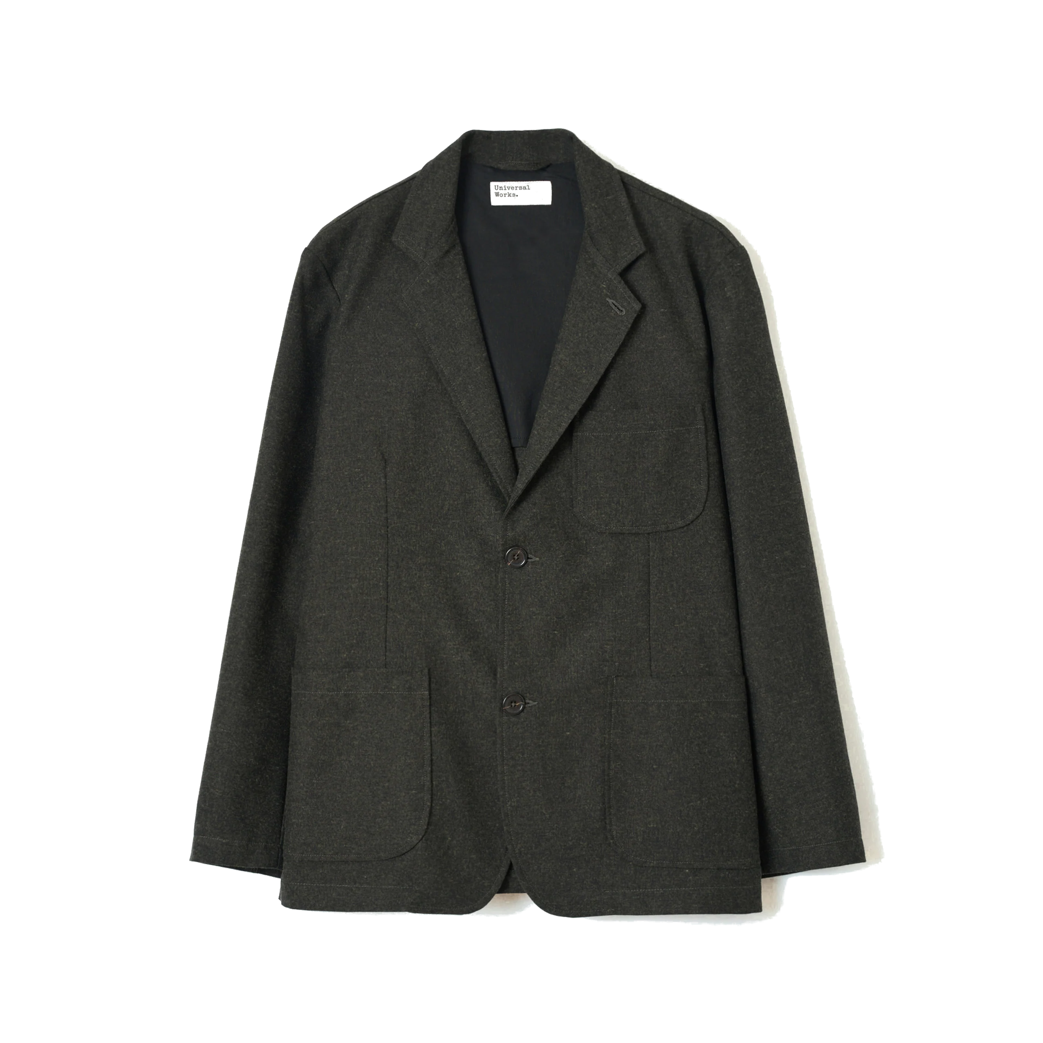 Two Button Jacket Recycled Italian Tweed - Olive-Universal Works-W2 Store