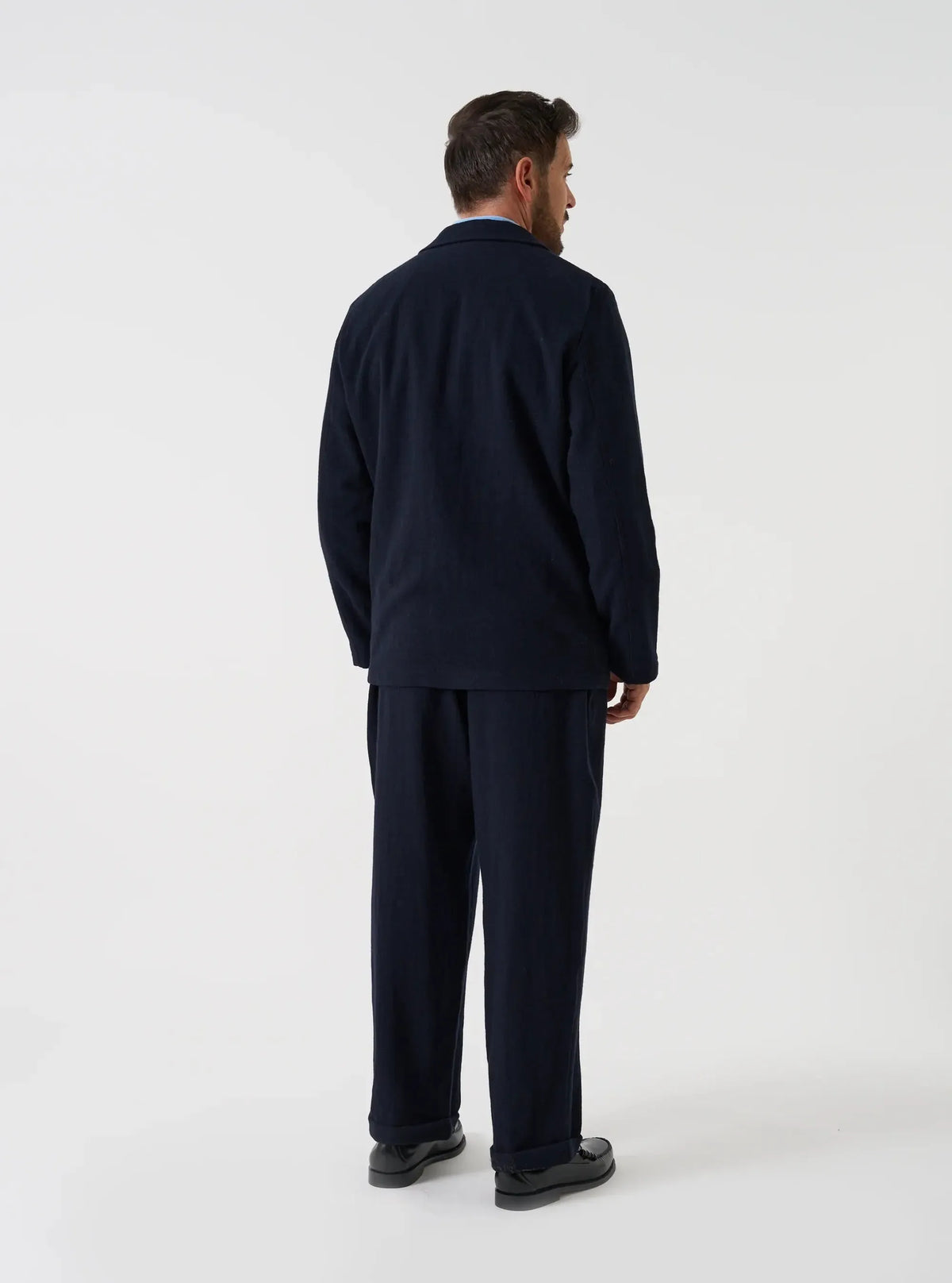 Two Button Jacket Robin Wool Mix Dark Navy-Universal Works-W2 Store