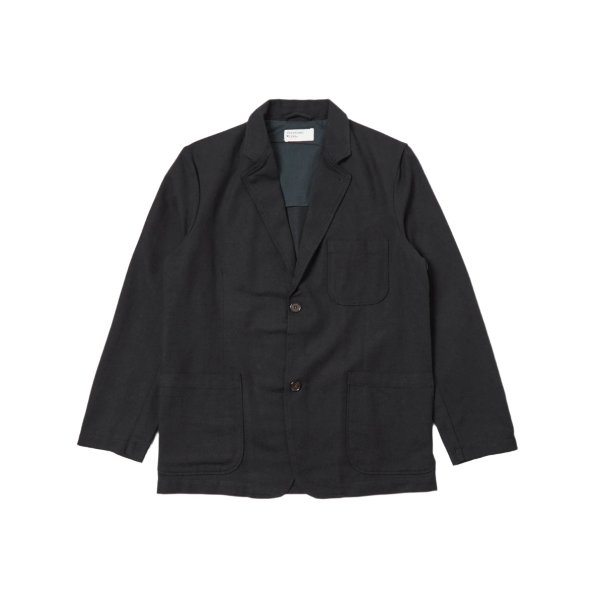 Two Button Jacket Upcycled It Tweed - Navy-Universal Works-W2 Store