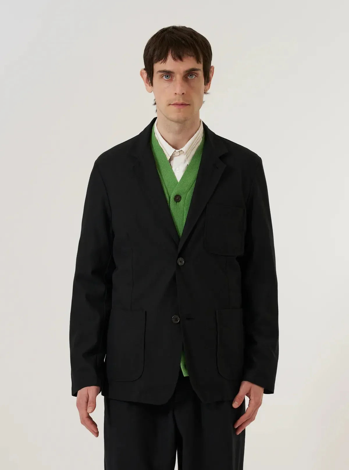 Two Button Jacket Valencia Cotton - Black-Universal Works-W2 Store