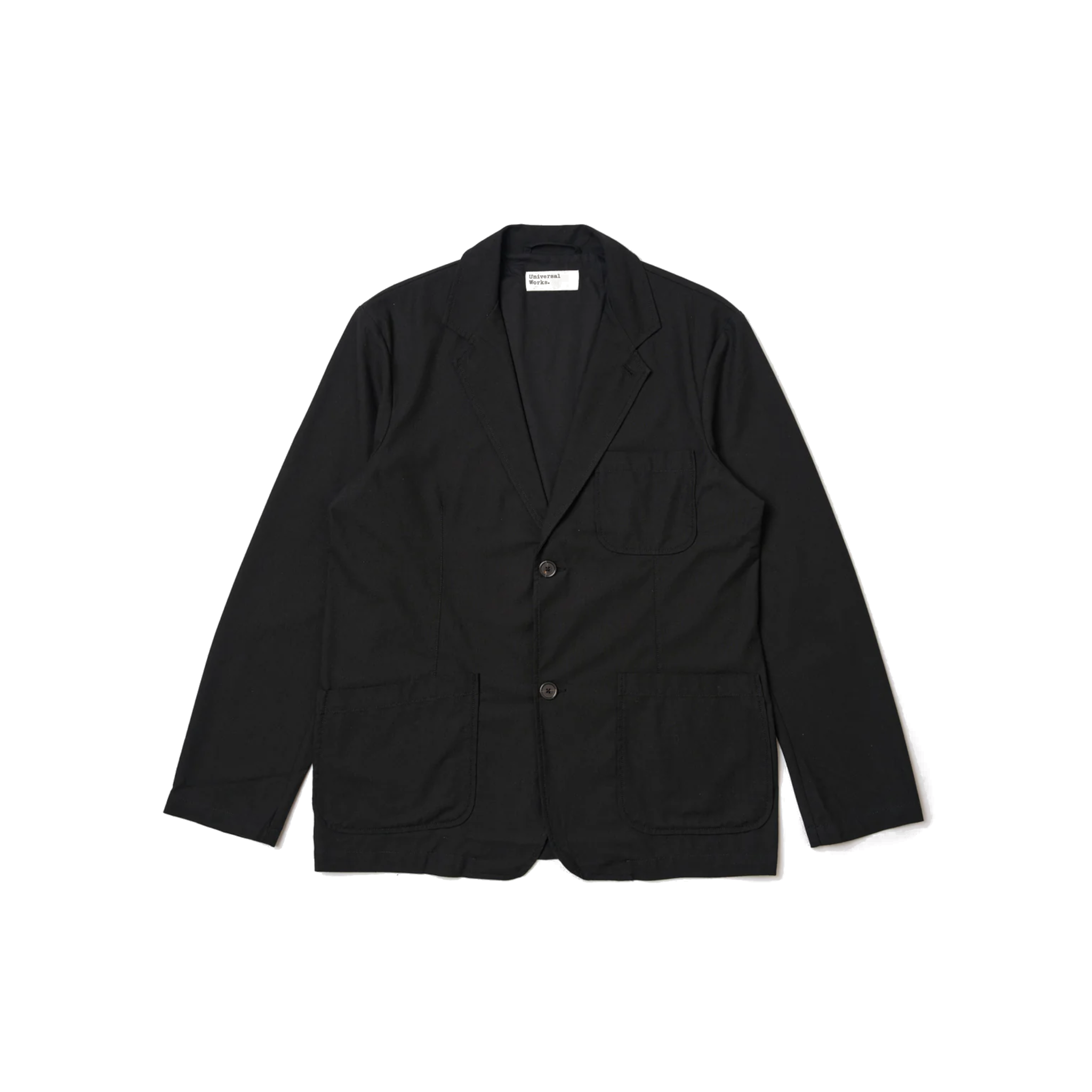 Two Button Jacket Valencia Cotton - Black-Universal Works-W2 Store