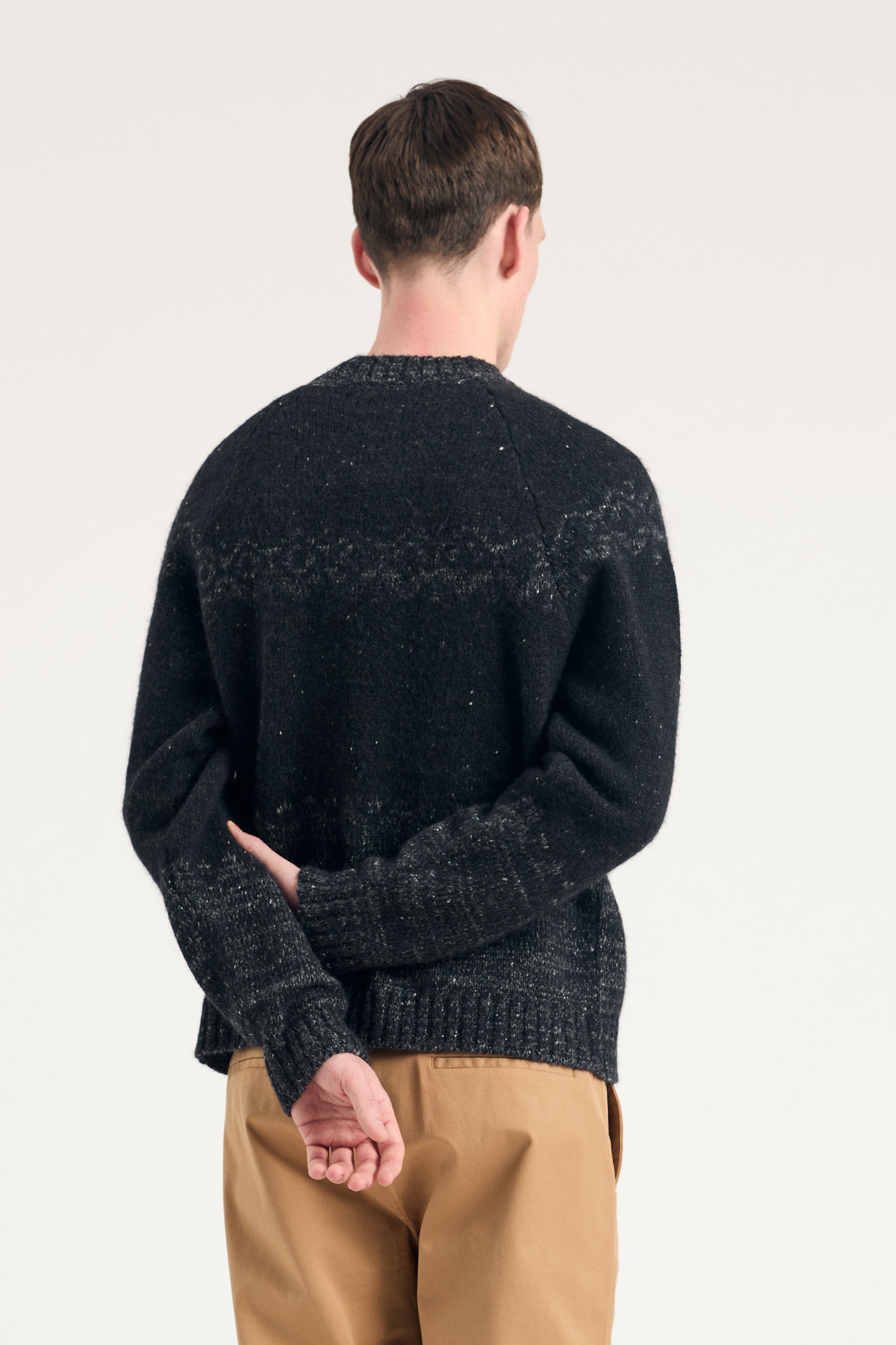 Ulf Fairisle Sweater - Dark Grey Melange-Norse Projects-W2 Store