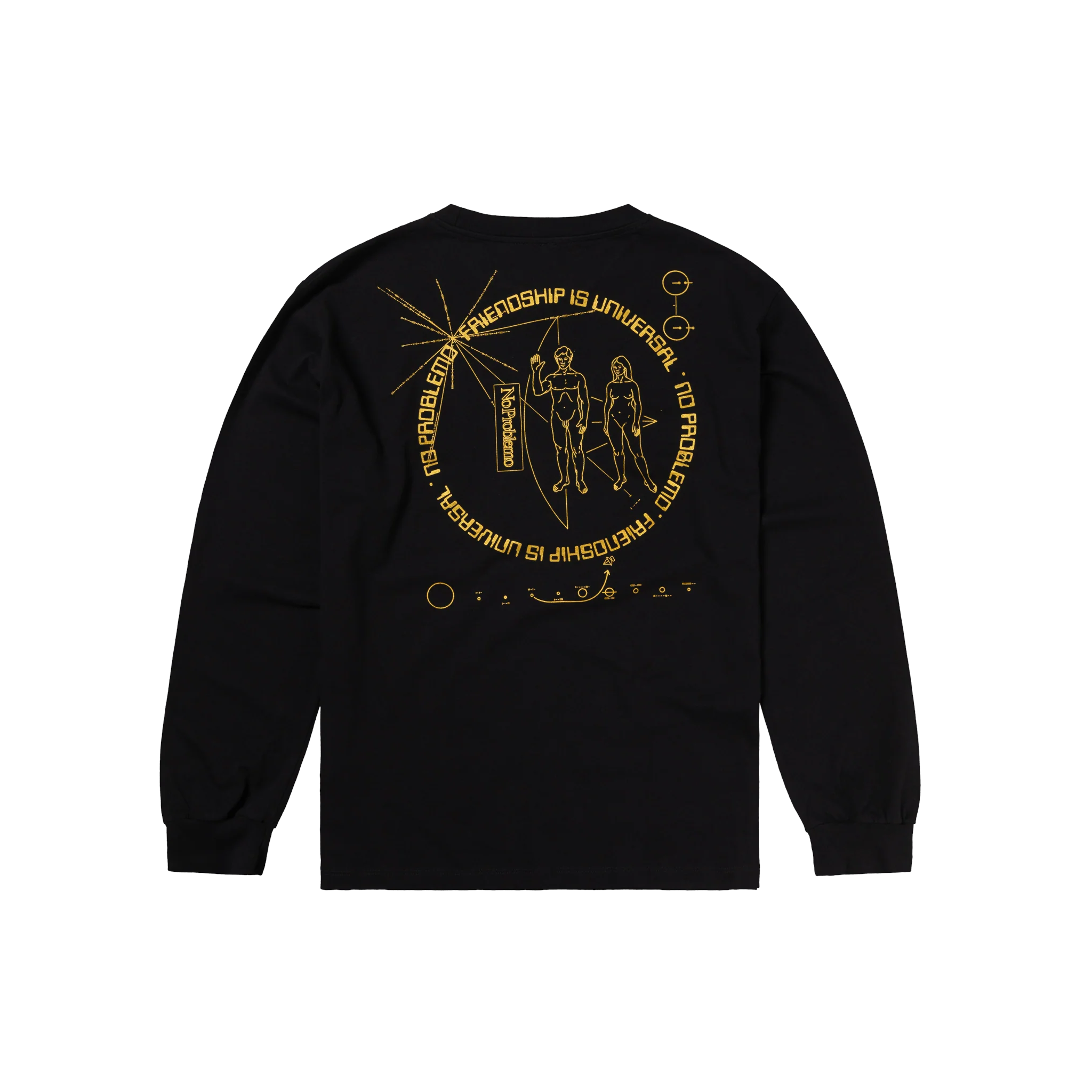 Universal Friendship Long Sleeve T-Shirt - Black-No Problemo-W2 Store