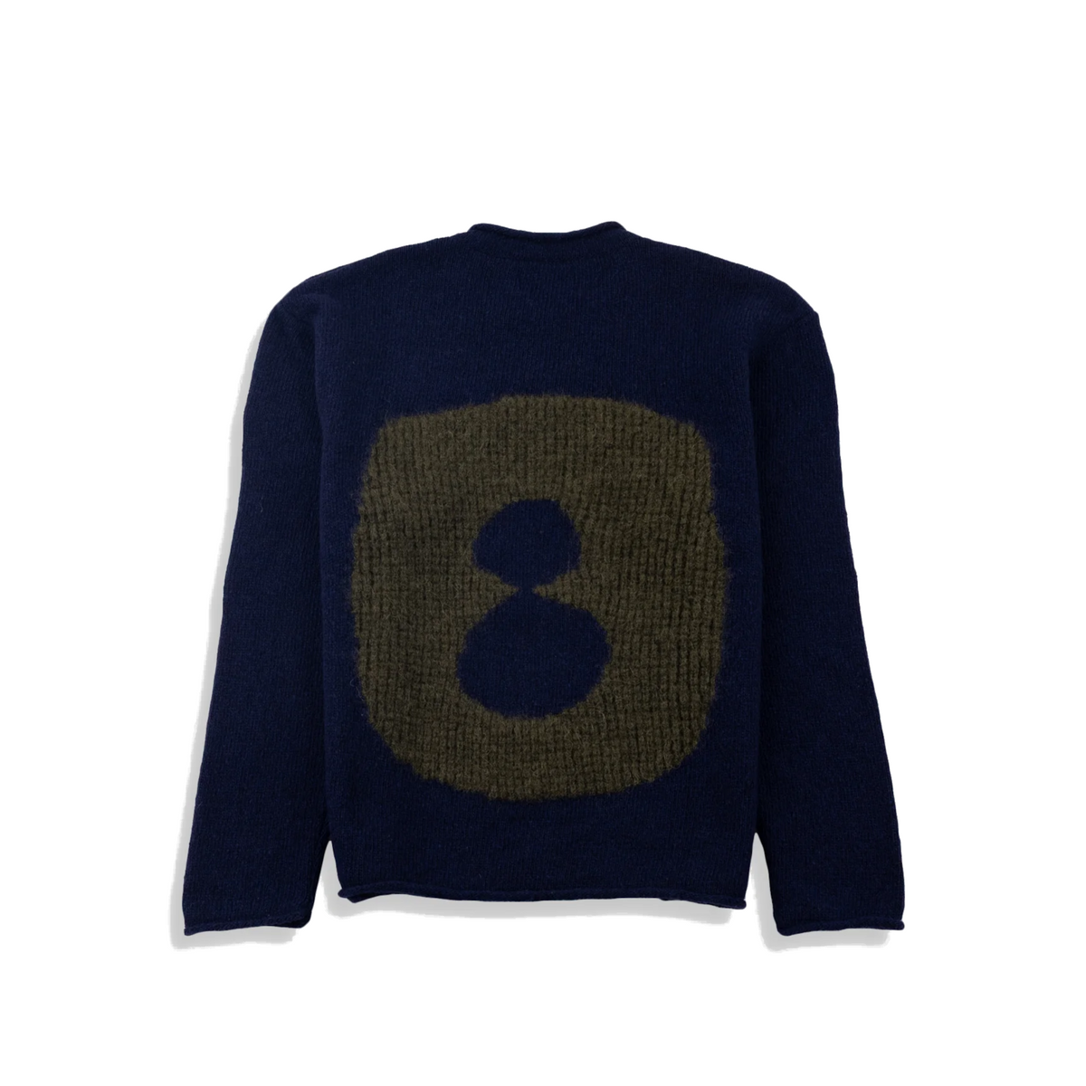 Slouch Crew - Navy Olive Cast Intarsia