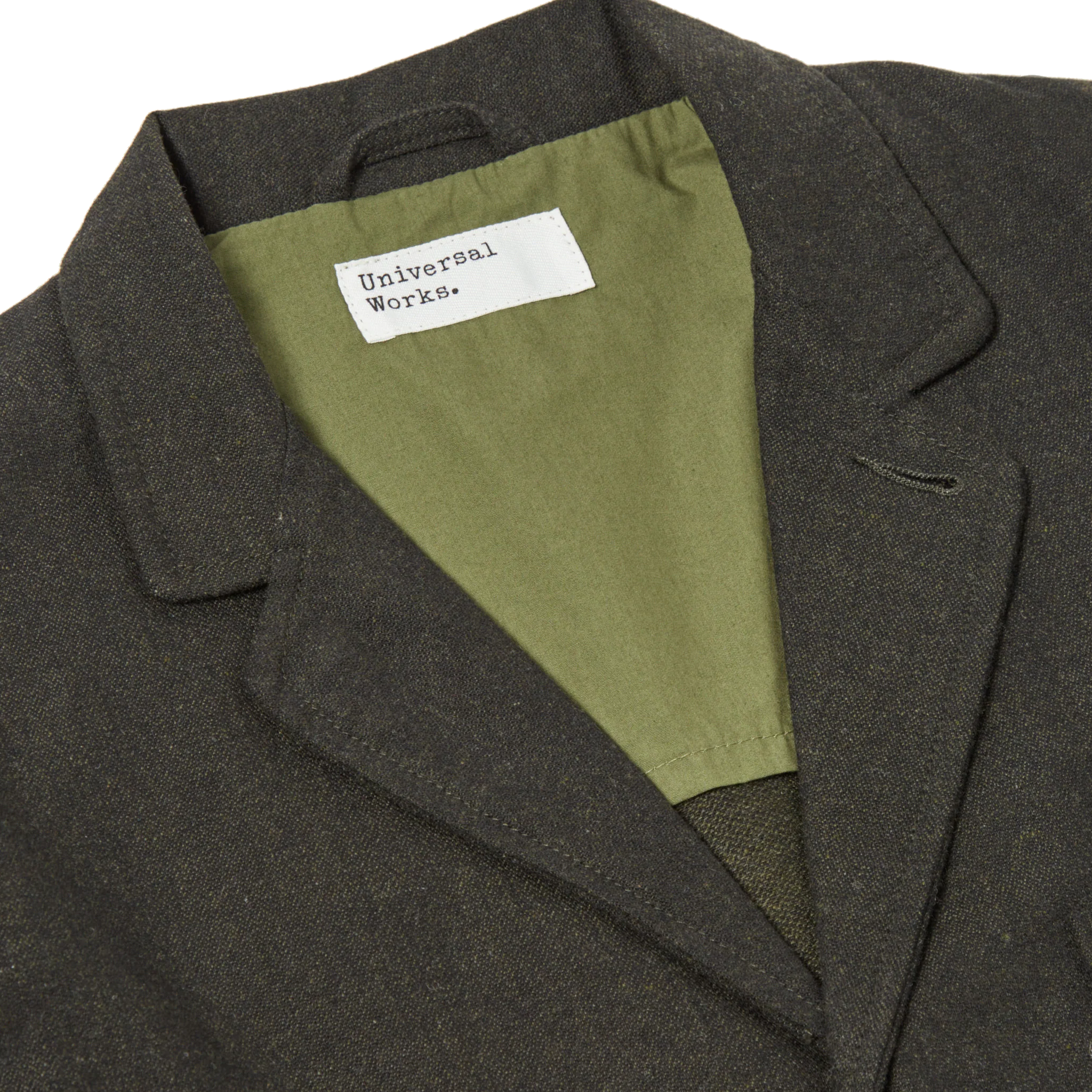 Upcycled Tweed Three Button Jacket - Olive-Universal Works-W2 Store