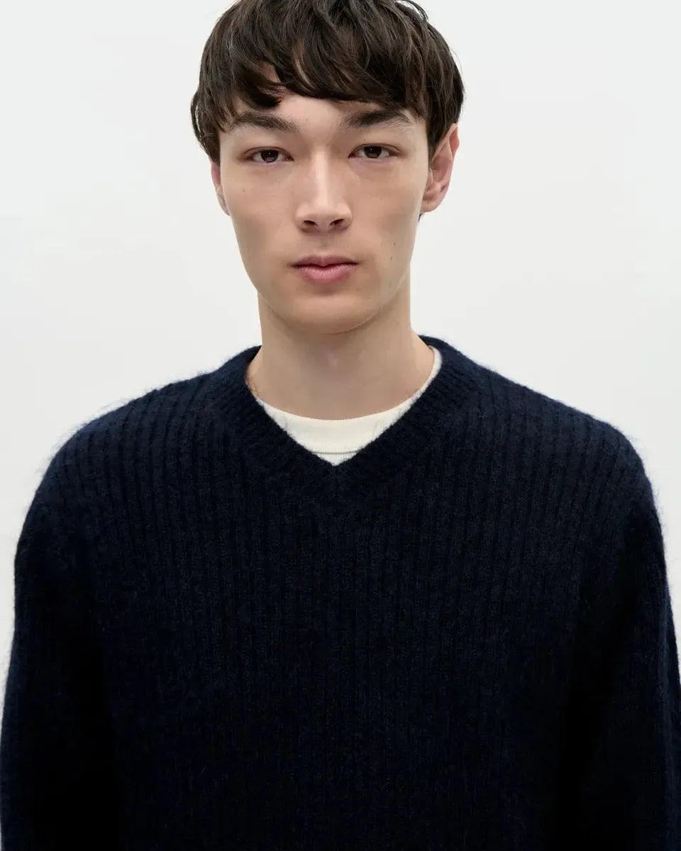 V-Neck Kid Mohair - Midnight-Berner Kühl-W2 Store