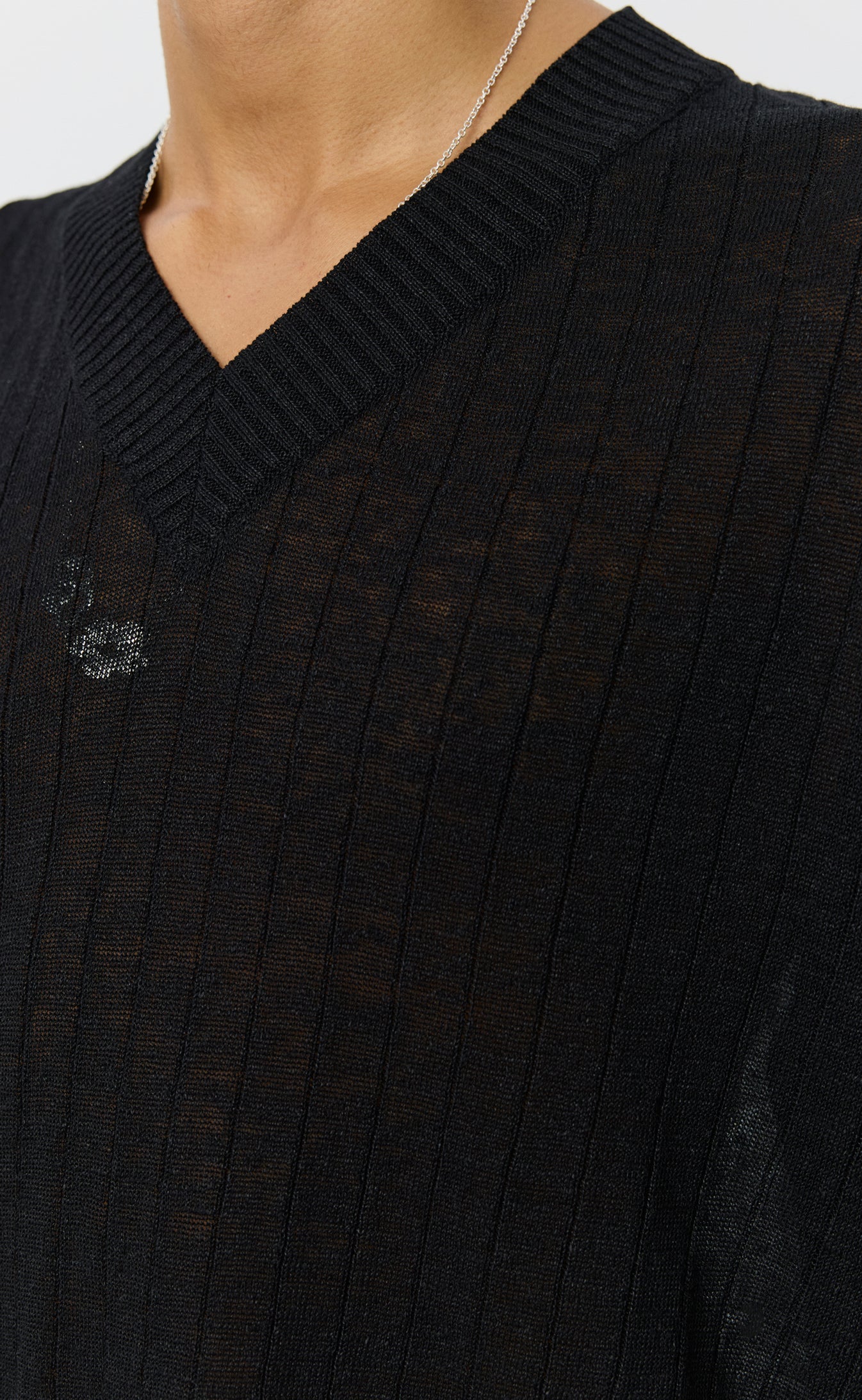 V-Neck Pullover - Black Rib-mfpen-W2 Store