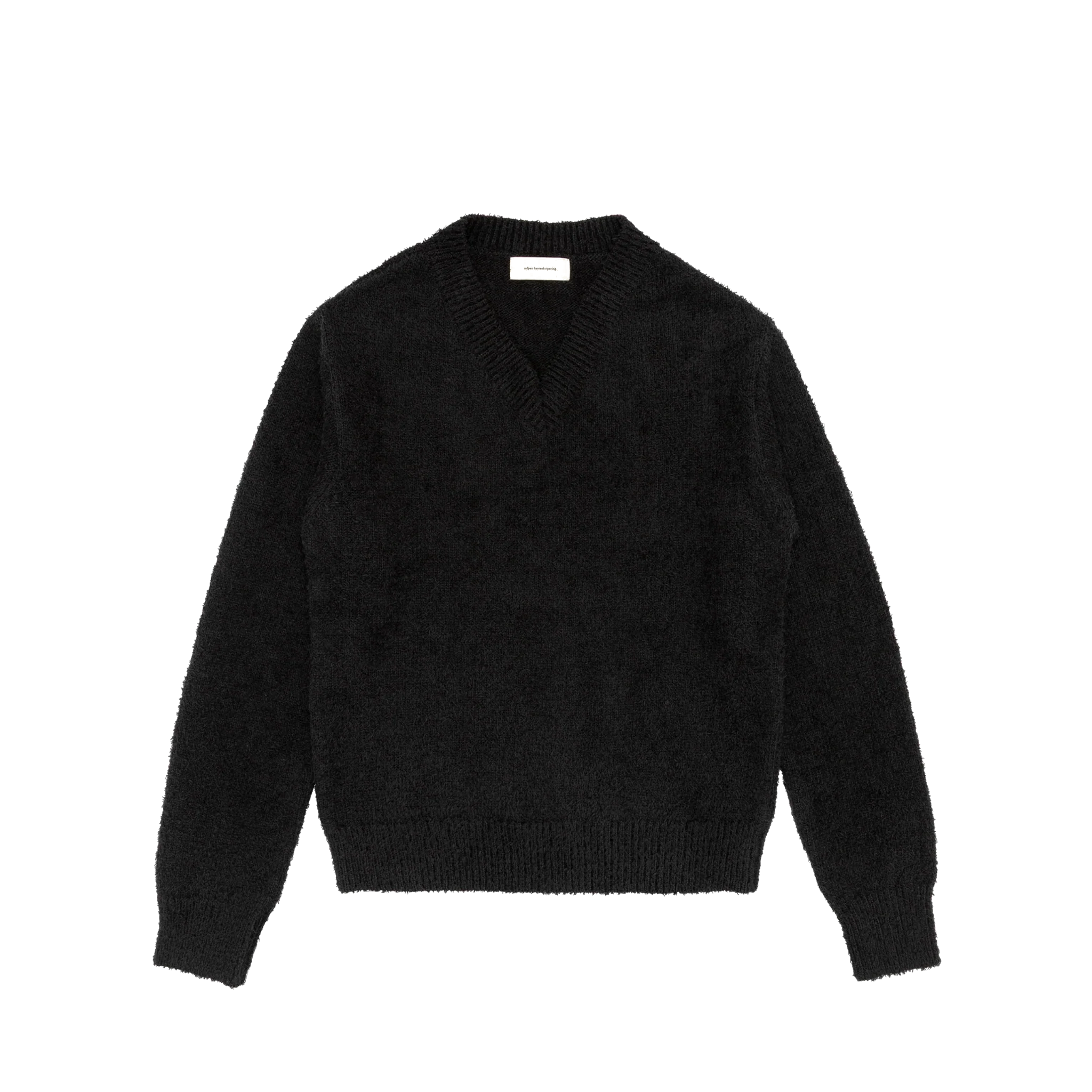 V-Neck Sweater Furry Black-mfpen-W2 Store