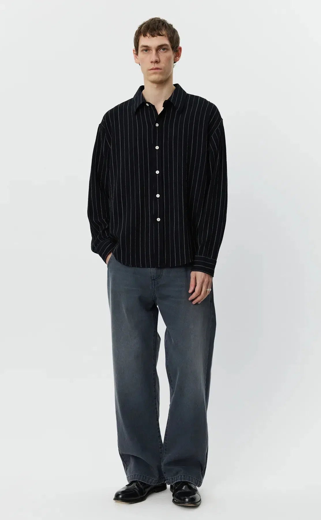 Vacation Shirt - Black Textured Stripe-mfpen-W2 Store