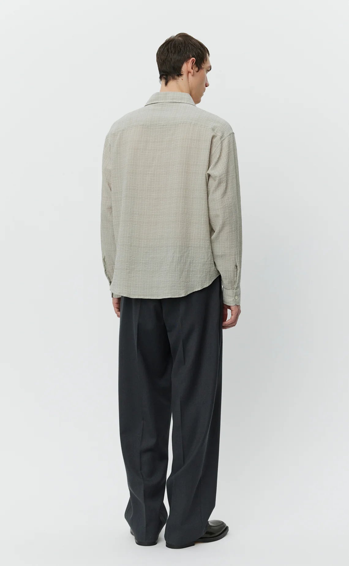 Vacation Shirt - Chalk Seersucker Check