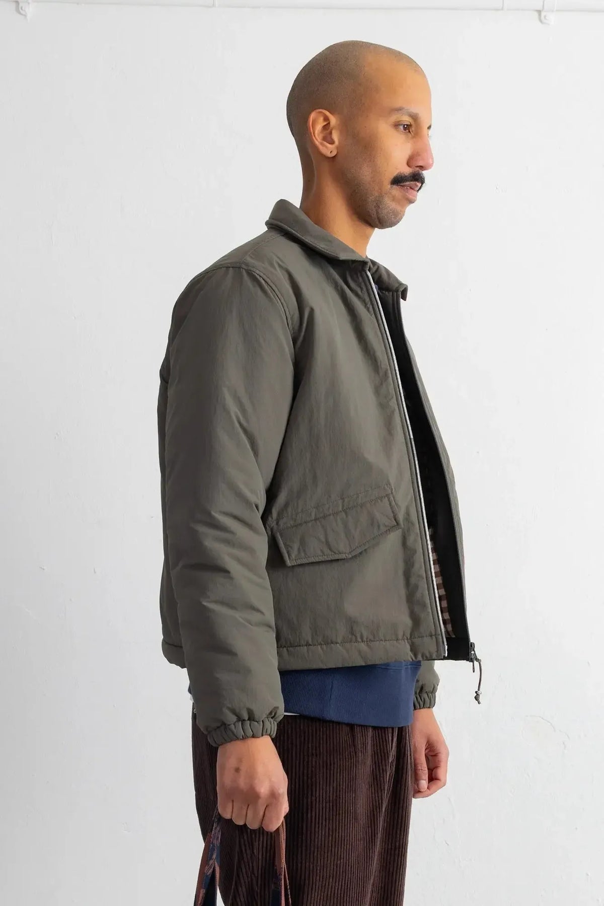 Wadded Bomber - Dark Olive-Folk-W2 Store