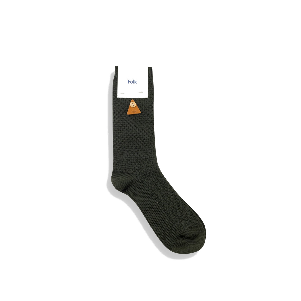 Waffle Sock - Dark Olive-Folk-W2 Store