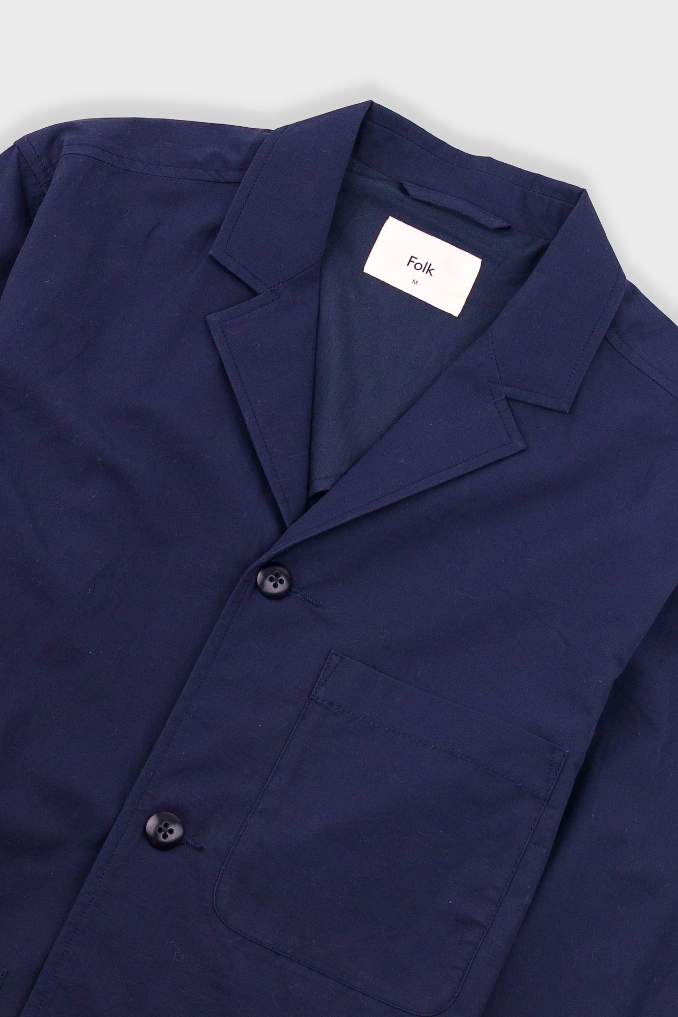 Wide Fit Blazer - Navy Tech Slub-Folk-W2 Store