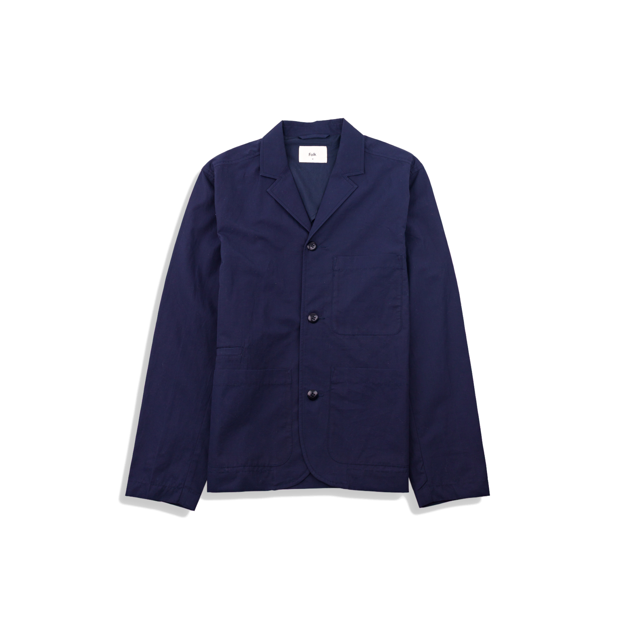 Wide Fit Blazer - Navy Tech Slub-Folk-W2 Store