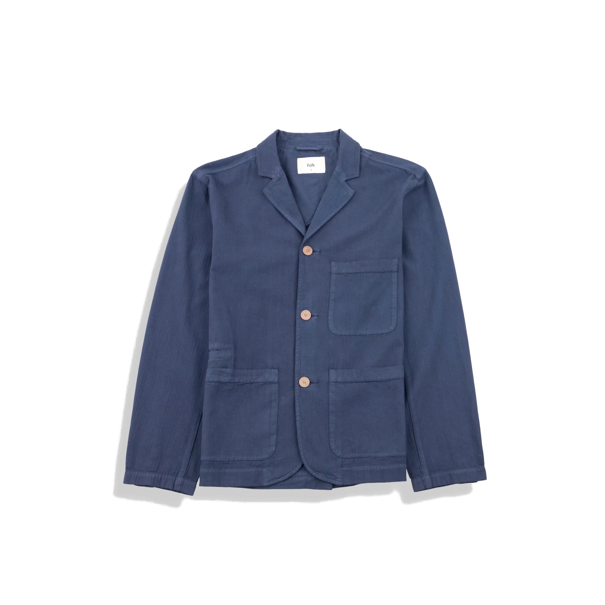 Wide Fit Blazer - Soft Navy Herringbone-Folk-W2 Store