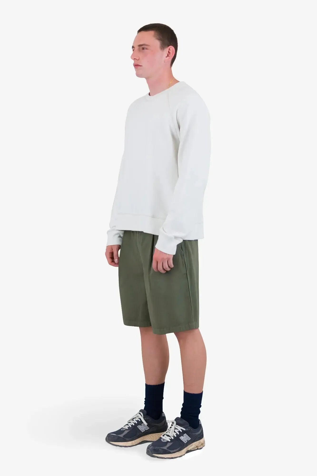 Wide Fit Short - Dark Sage Herringbone-Folk-W2 Store