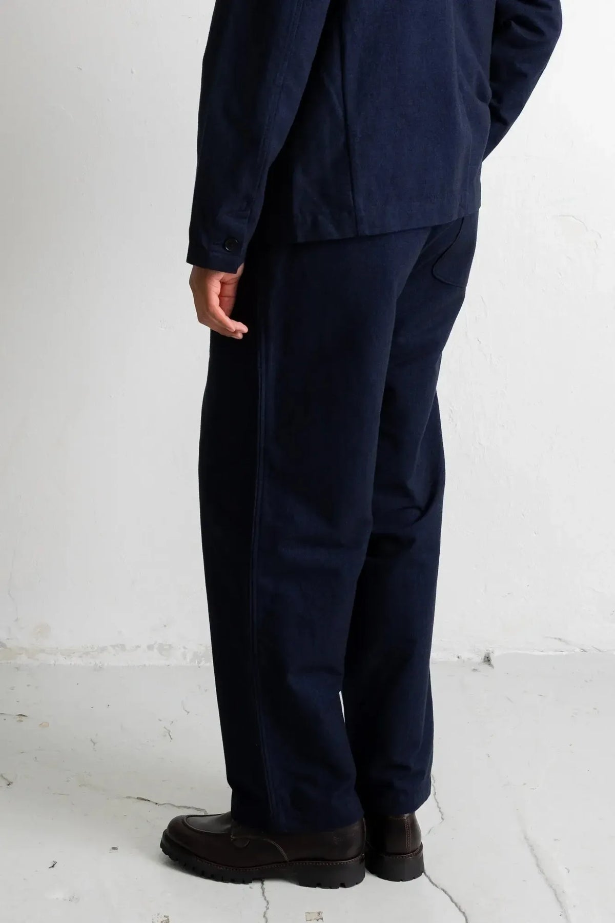 Wide Fit Trouser - Navy Lightweight Moleskin-Folk-W2 Store