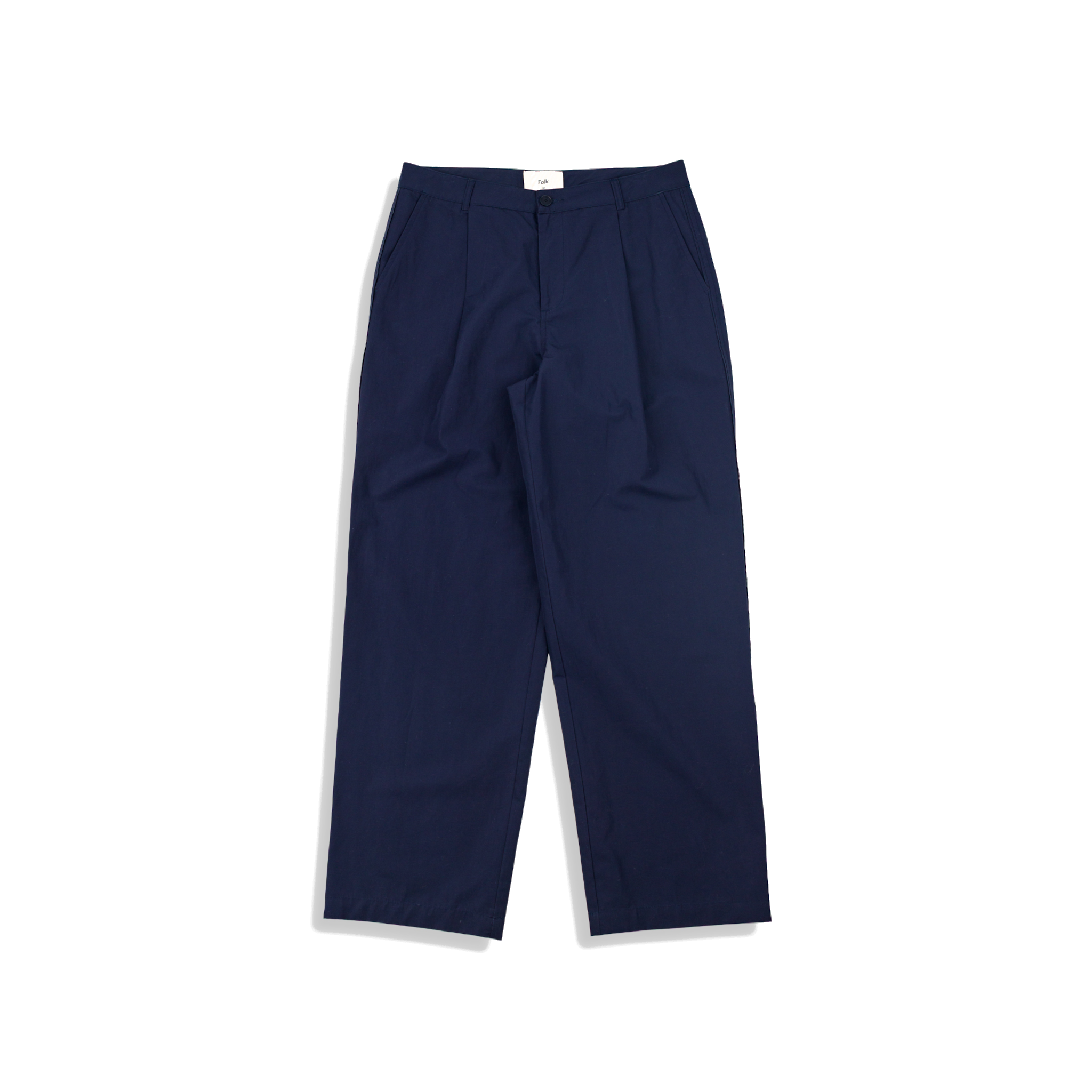 Wide Fit Trouser - Navy Tech Slub-Folk-W2 Store