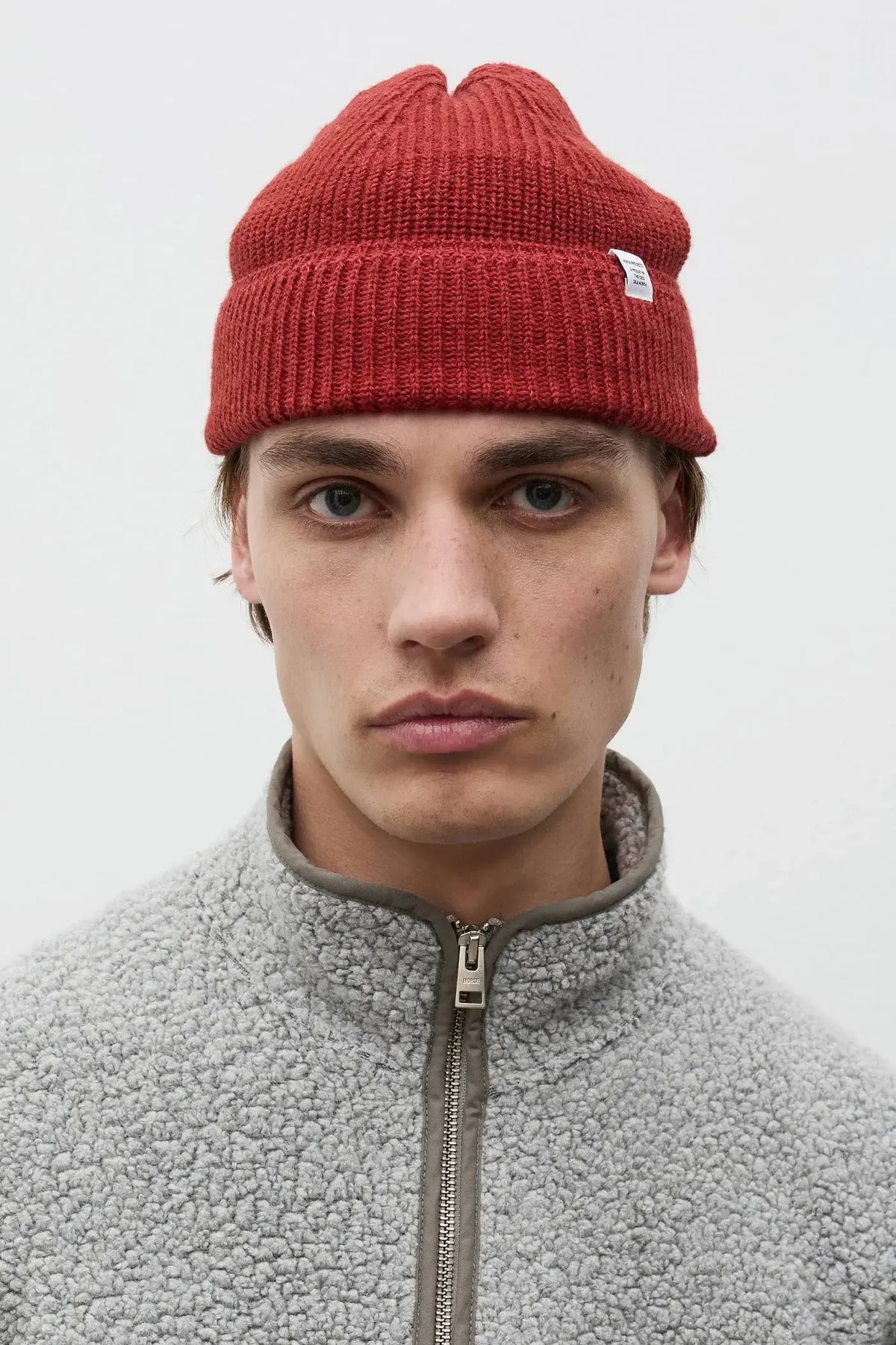 Wool Cotton Rib Beanie - Cowhide-Norse Projects-W2 Store