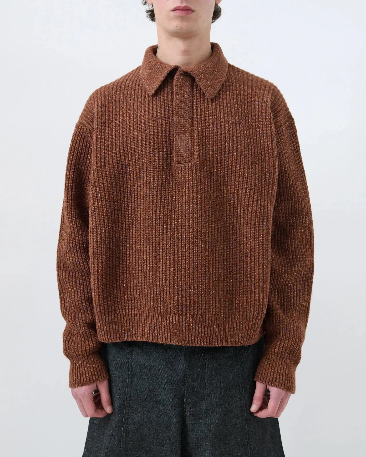 Wool Polo - Speckled Rust-Sage Nation-W2 Store