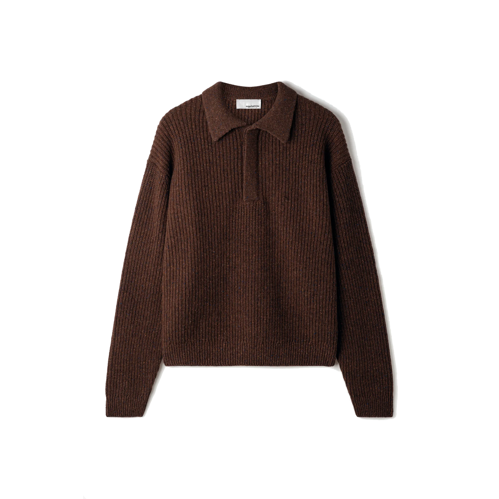 Wool Polo - Speckled Rust-Sage Nation-W2 Store