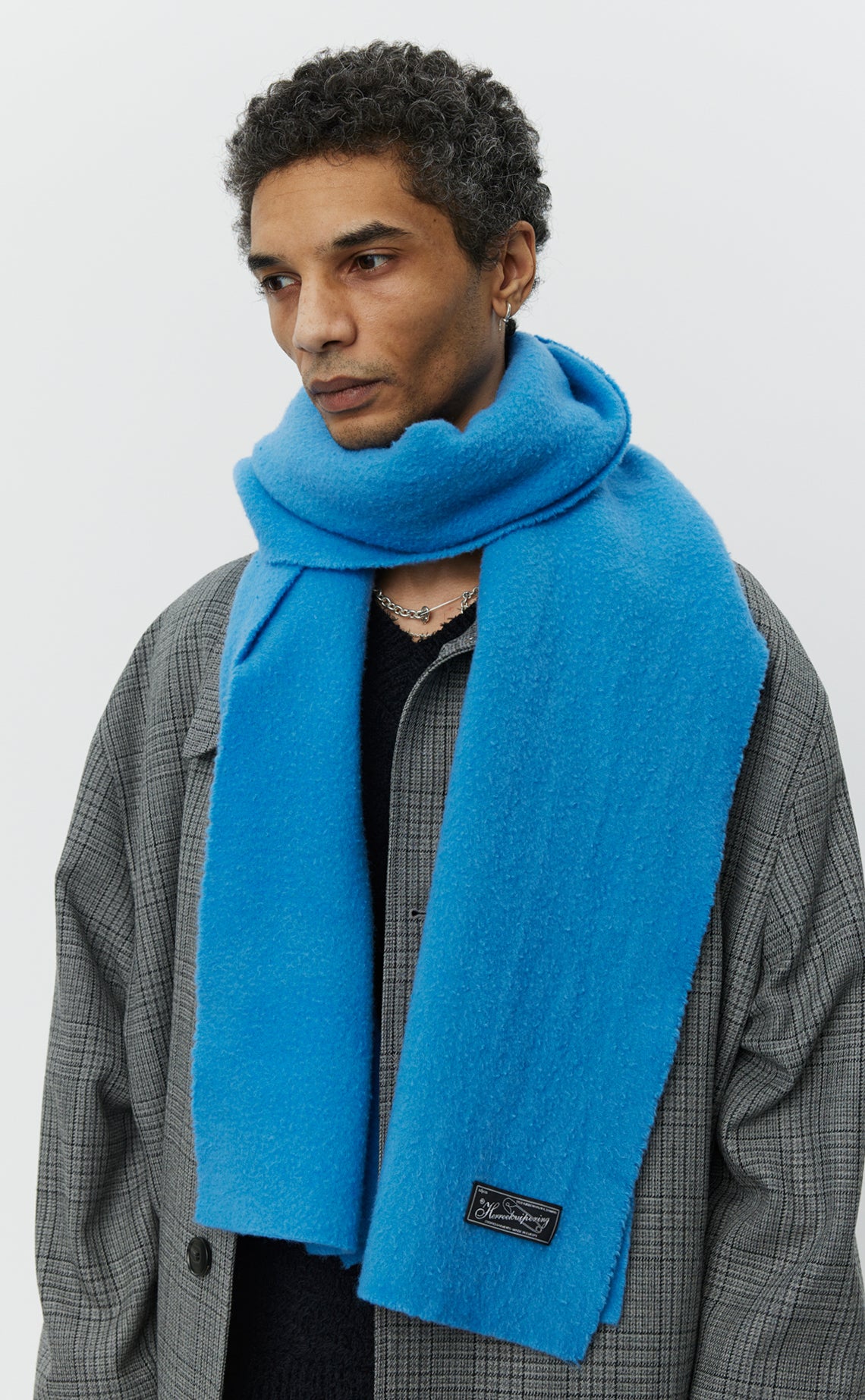 Wool Scarf - Bright Blue Fuzz-mfpen-W2 Store