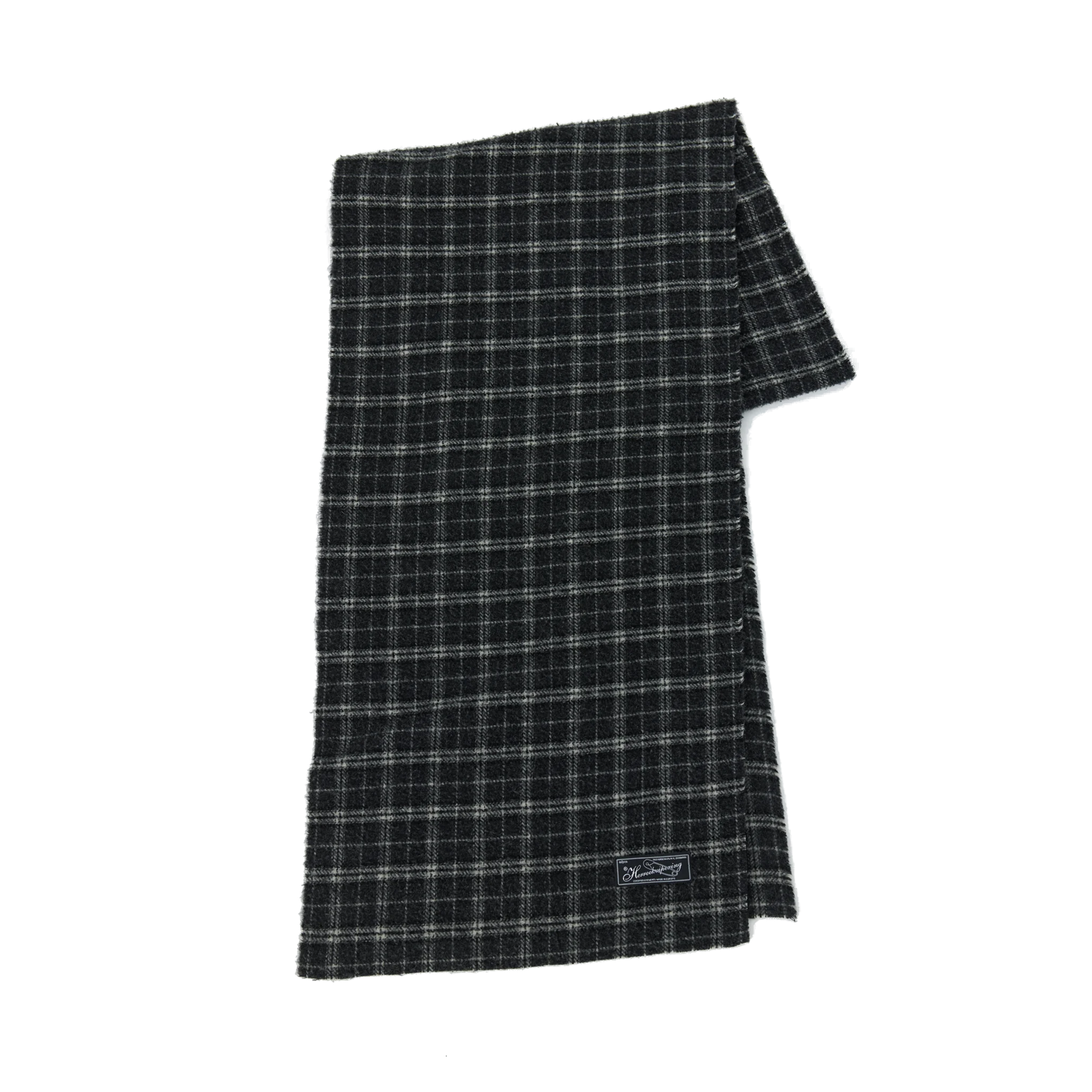 Wool Scarf - Grey Double Faced Check-mfpen-W2 Store