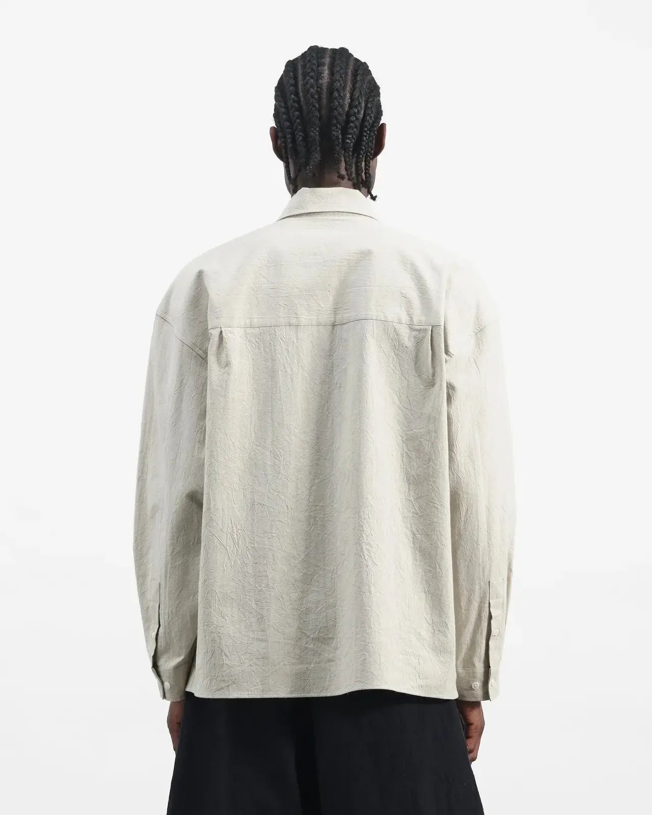 Wray Shirt Japanese Crinkle Shirting - Stone-YMC-W2 Store